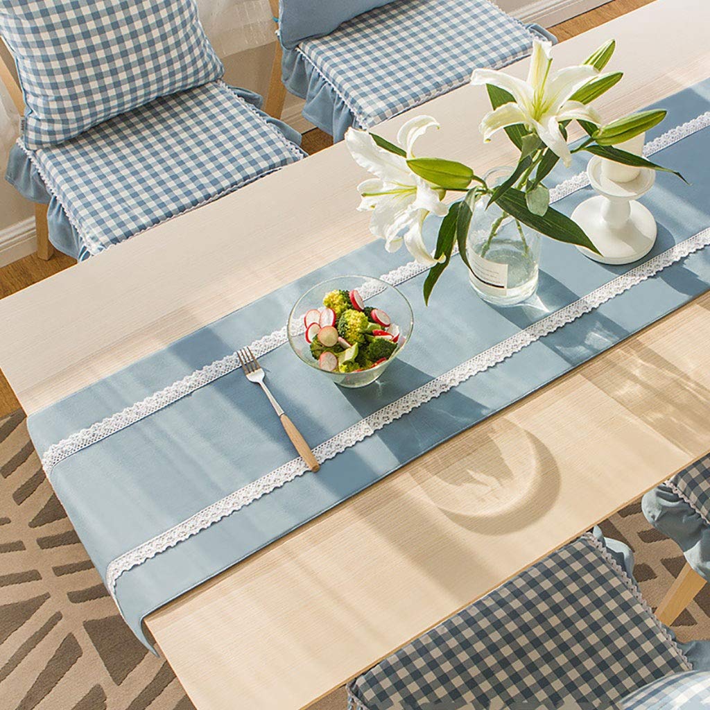 Chemin de table en dentelle bleu de haute qualité, parfait pour centre de table