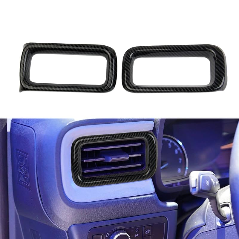 Moldura de acabamento para saída de ar lateral do painel em padrão fibra de carbono para Ford Maverick 2022–2026 Fewshaw
