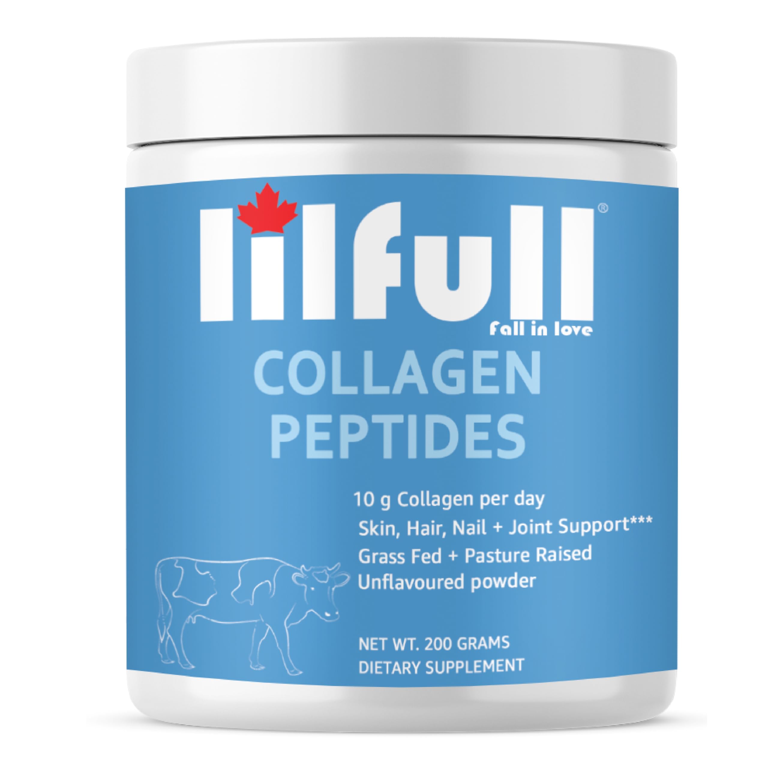 Bovine Collagen Peptides Unflavored Powder – 200g for Healthy Skin, Hair, Nails, Joint Support, Bone Strength, Muscle Recovery, and Gut Health | Type 1 & Type 3 Grass-Fed Collagen Supplement
