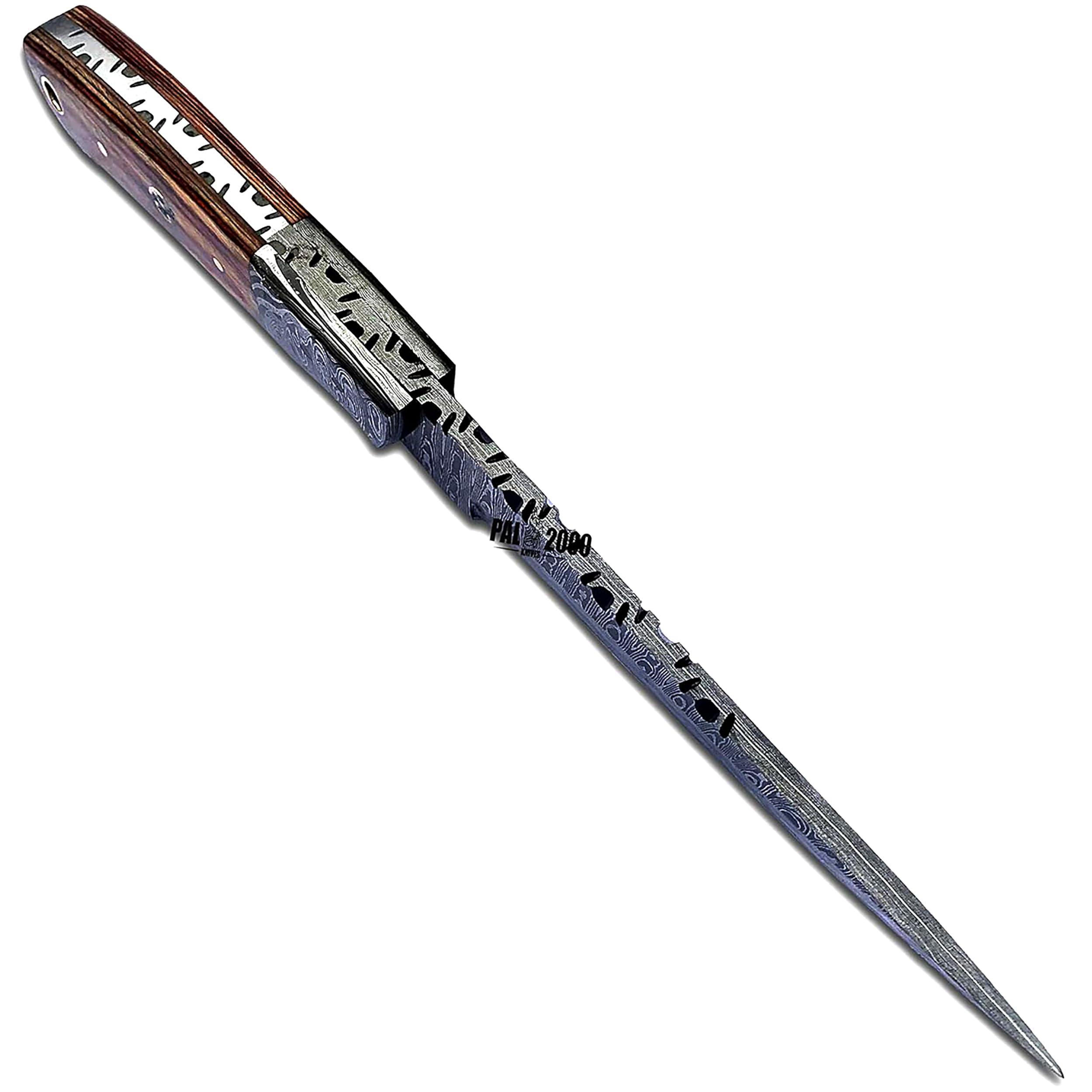 Coltello in Acciaio Damasco fatto a mano Personalizzato con Fodero 6005