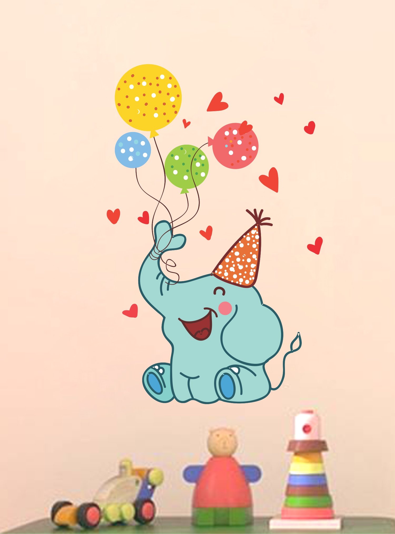 Sticker Hub Happy Elephant Balloons Wall Sticker Standard Size- 58CM X 92CM Color- Multicolor, BS39 (B07KW72XFK) Amazon Price History, Amazon Price Tracker
