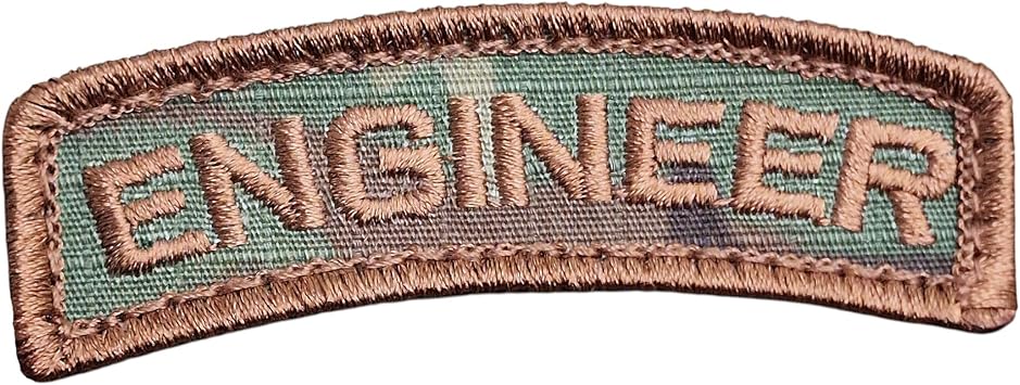 Engineer Shoulder Tab Badge mult1cam OCP US Army Tactical Morale Hook Patch
