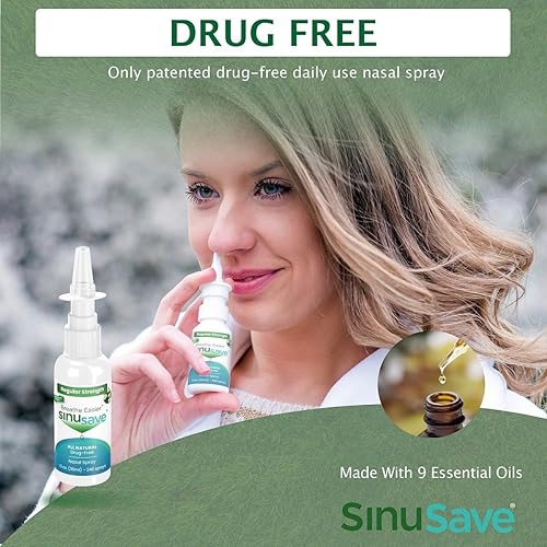 Miniatura 5 de Sinusave Spray de lavado nasal y alergia de fuerza regular, totalmente natural, sin drogas, para aliviar rápidamente la congestión nasal, 1 onza
