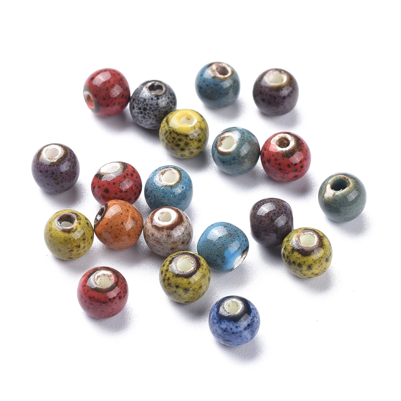 Cheriswely Perline In Ceramica Floreale 180 Pezzi – 8 Mm, Foro 2-2.5 Mm, Per Creare Gioielli Fai Da Te, Bracciali, Collane E Orecchini - 3