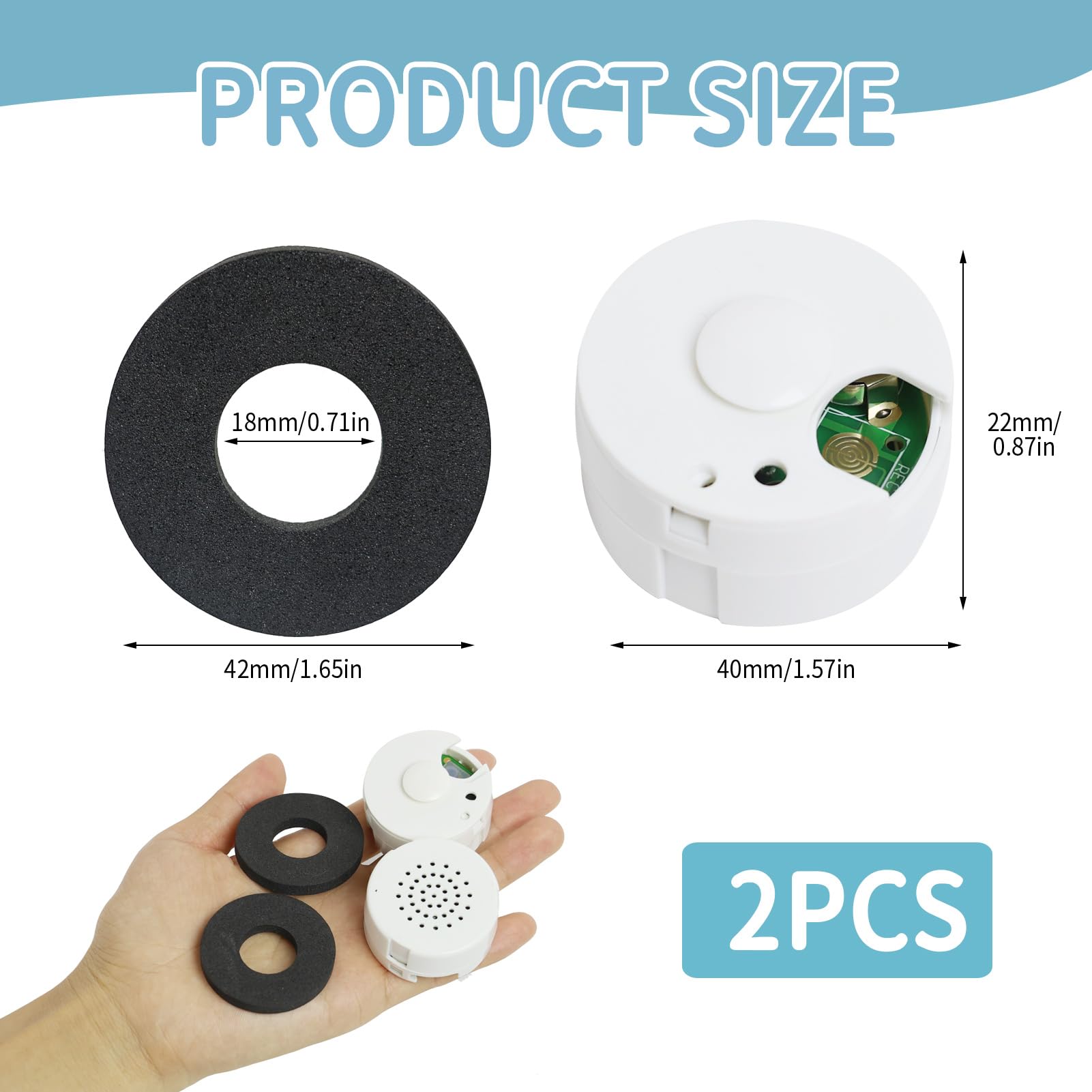 2pcs 60 Seconds Mini Voice Recorder for Teddy Bear Recordable Button Sound Box for DIY Gifts Voice Recorder Device for Kids Voice Box Message Voice Recorder for Personalized Talking Plush Toys White - Image 2