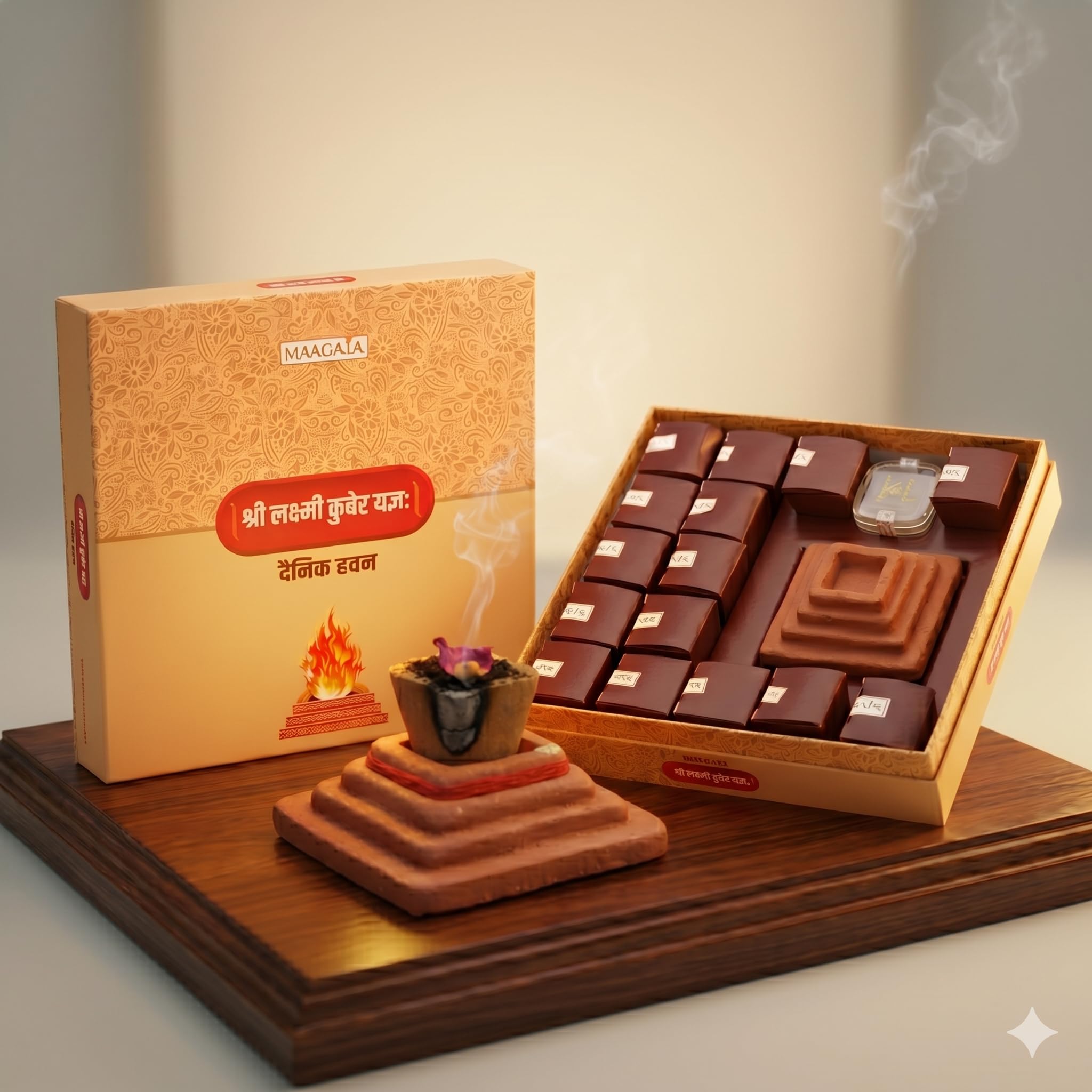 maagaia Organic Hawan Samagri/Hawan Cups (15 pcs) | Yagya Samagri | Samagri Cups | Agnihotra Kit | Hawan Samagri Cups for Home & Office Pooja with 1 Handcrafted Clay Mini Hawan Kund - Pack of 1-picture-32