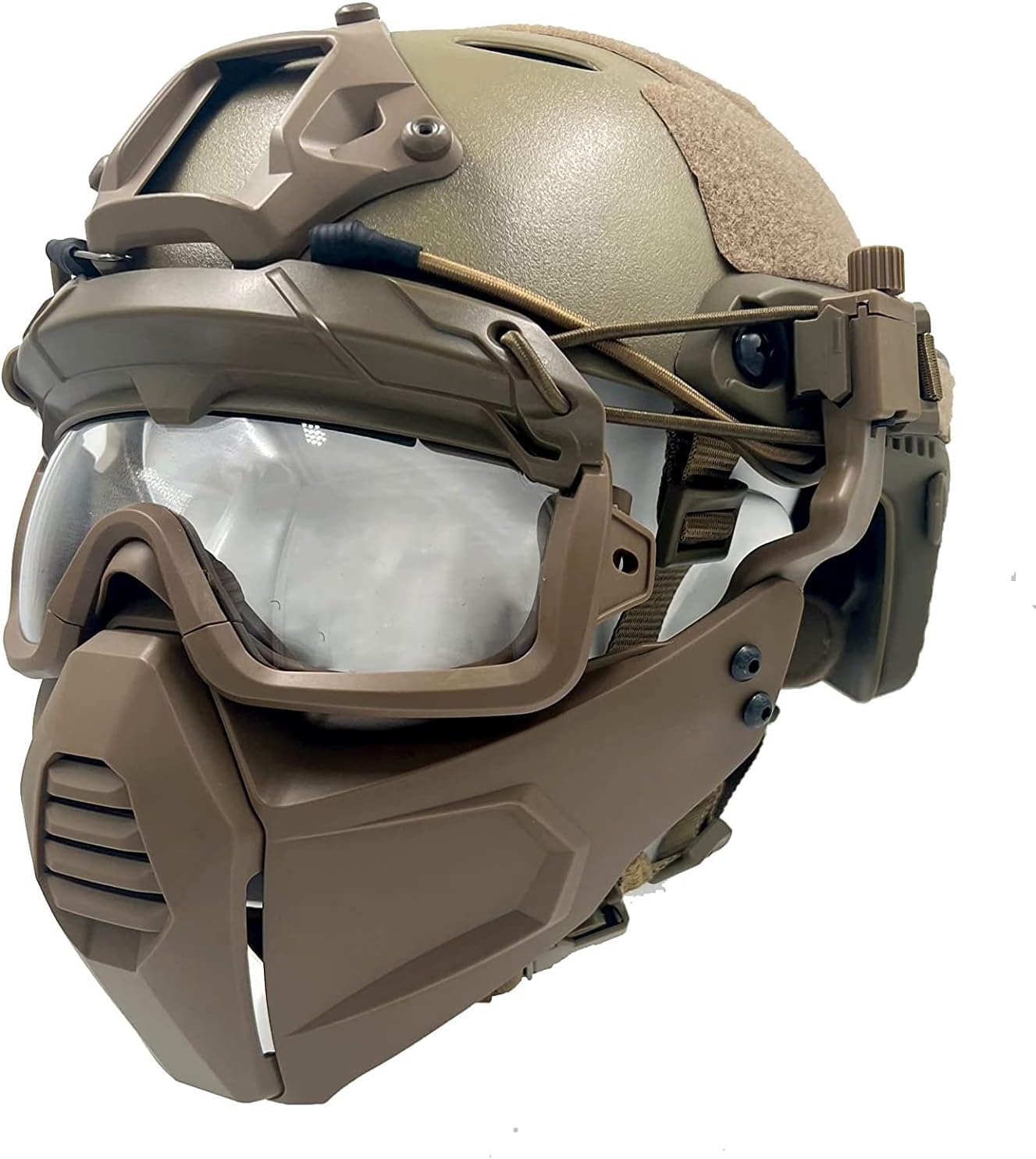 Airsoft Tactical Fast Helmet Military Half Mask with 3D Split Safety Goggles, Used for Airsoft Paintball Hunting Role-Playing CS Games