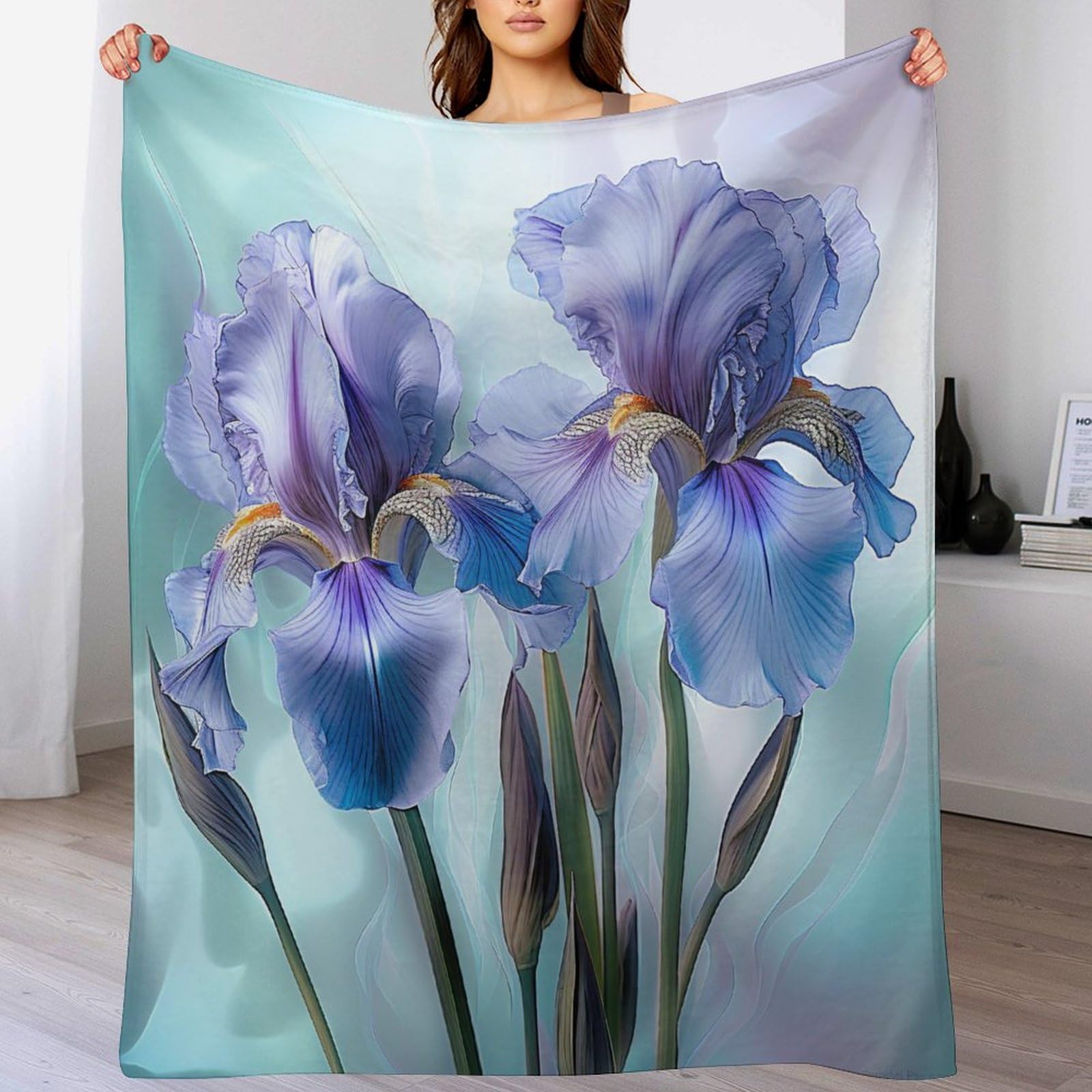 Manta suave con flores de 180 x 200 cm colcha ligera cuatro estaciones