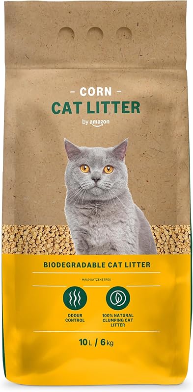 by Amazon Litière pour Chat Agglomérante à Base de Maïs, 10L (1 Paquet) (Anciennement sous la Marque Lifelong, Même Produit)