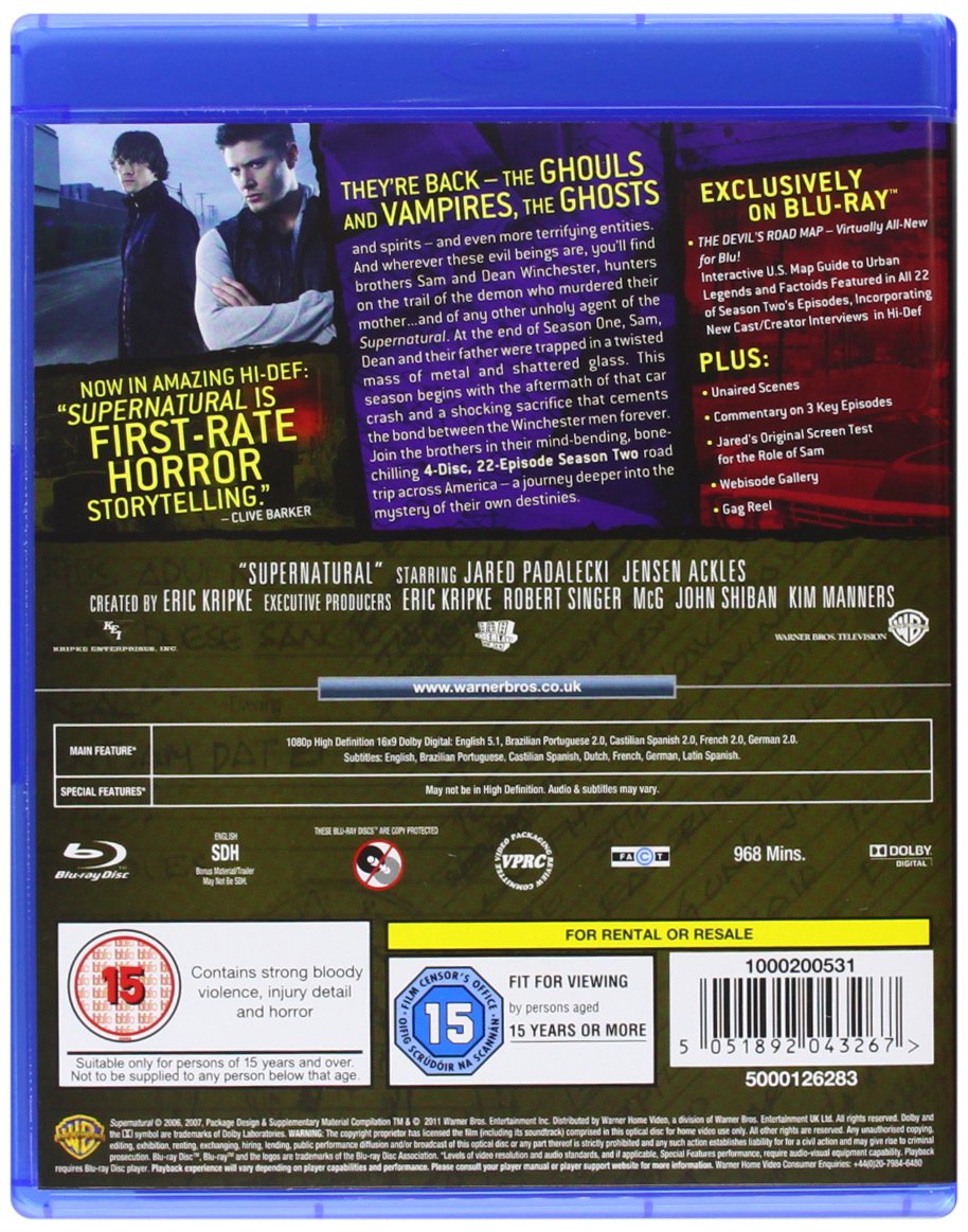 Supernatural: The Complete Second Season (4 Blu-Ray) [Edizione: Regno Unito] [Edizione: Regno Unito]