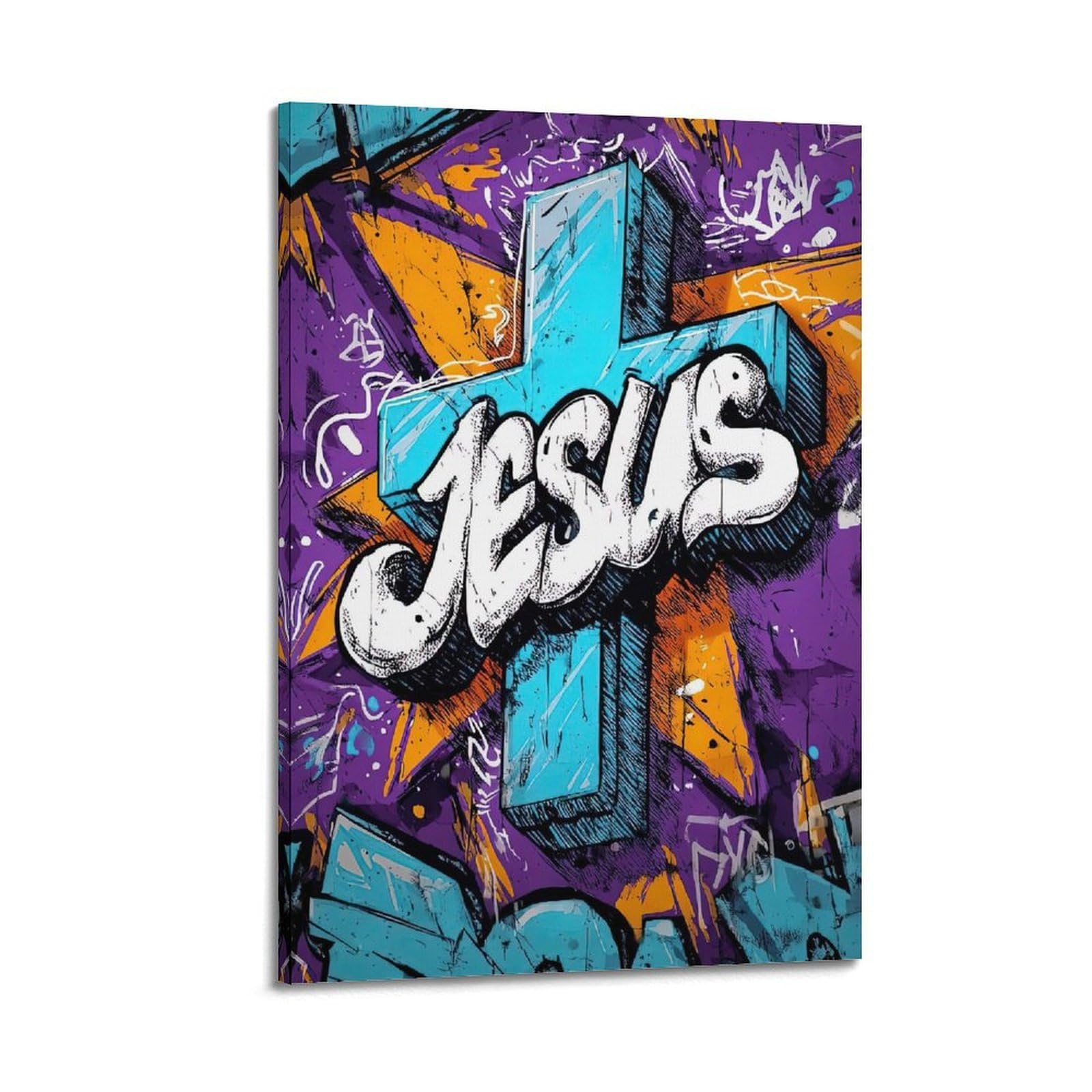 ESTE Christianity Jesus Faith Street Graffiti Poster Decorative Painting Canvas Modern Art Picture 24x36inch(60x90cm)