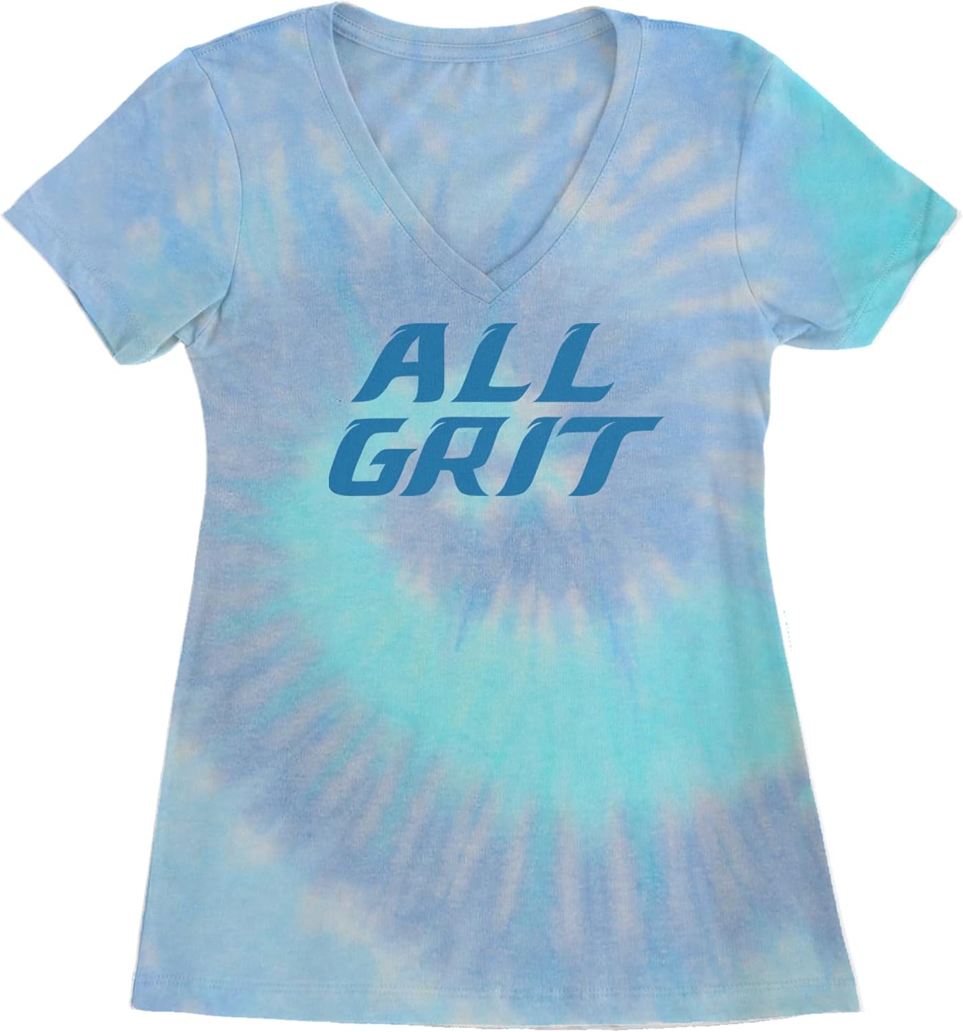 All Grit Detroit Football Ladies V-Neck T-Shirt, Slim Fit, Lightweight