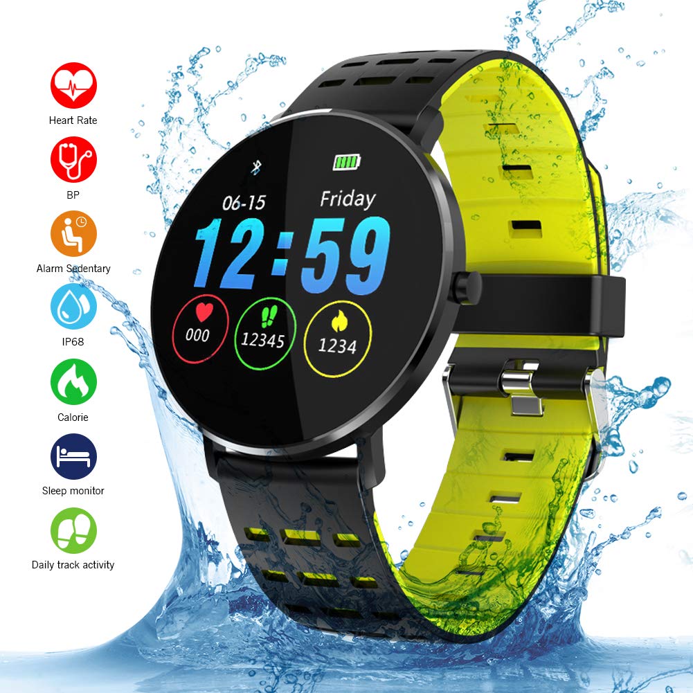 Smartwatch, Kivors IP68 Impermeable Reloj Inteligente Classic ...