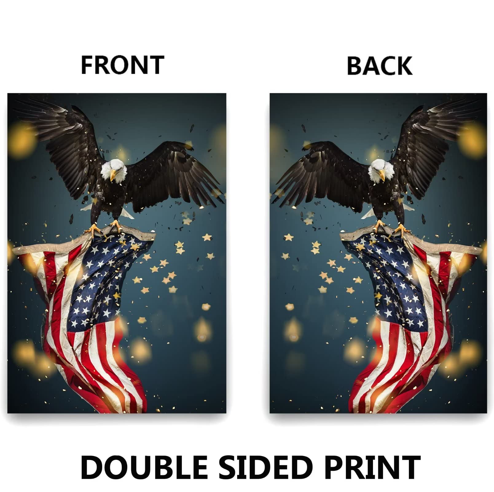 Patriotische USA Flagge Mit Adler – 71x102 Cm, Doppelseitig, Garten- & Hausflagge