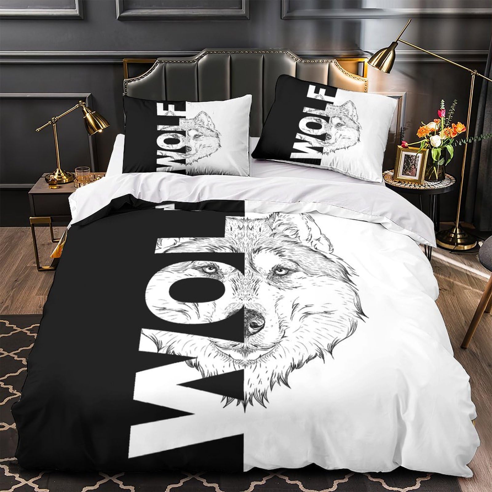 Housse de Couette Loup double 3D numérique, idée cadeau idéale pour hommes et ados