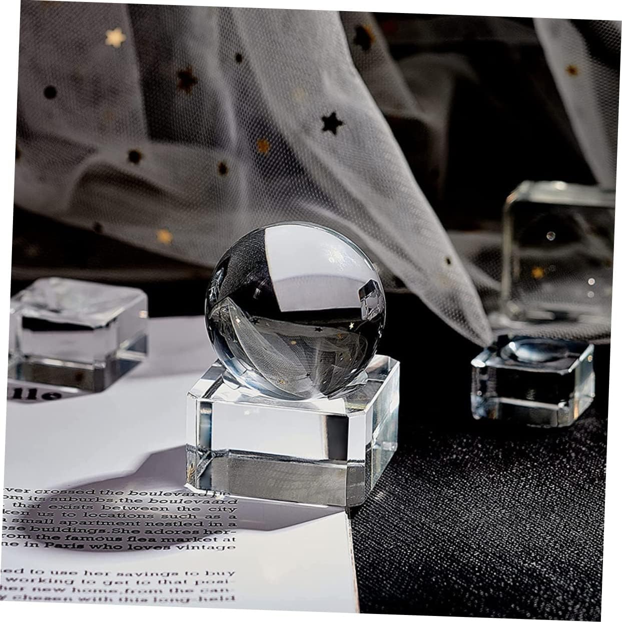 PRETYZOOM 4pcs Crystal Balls Display Base Glass Storage Stands for Home