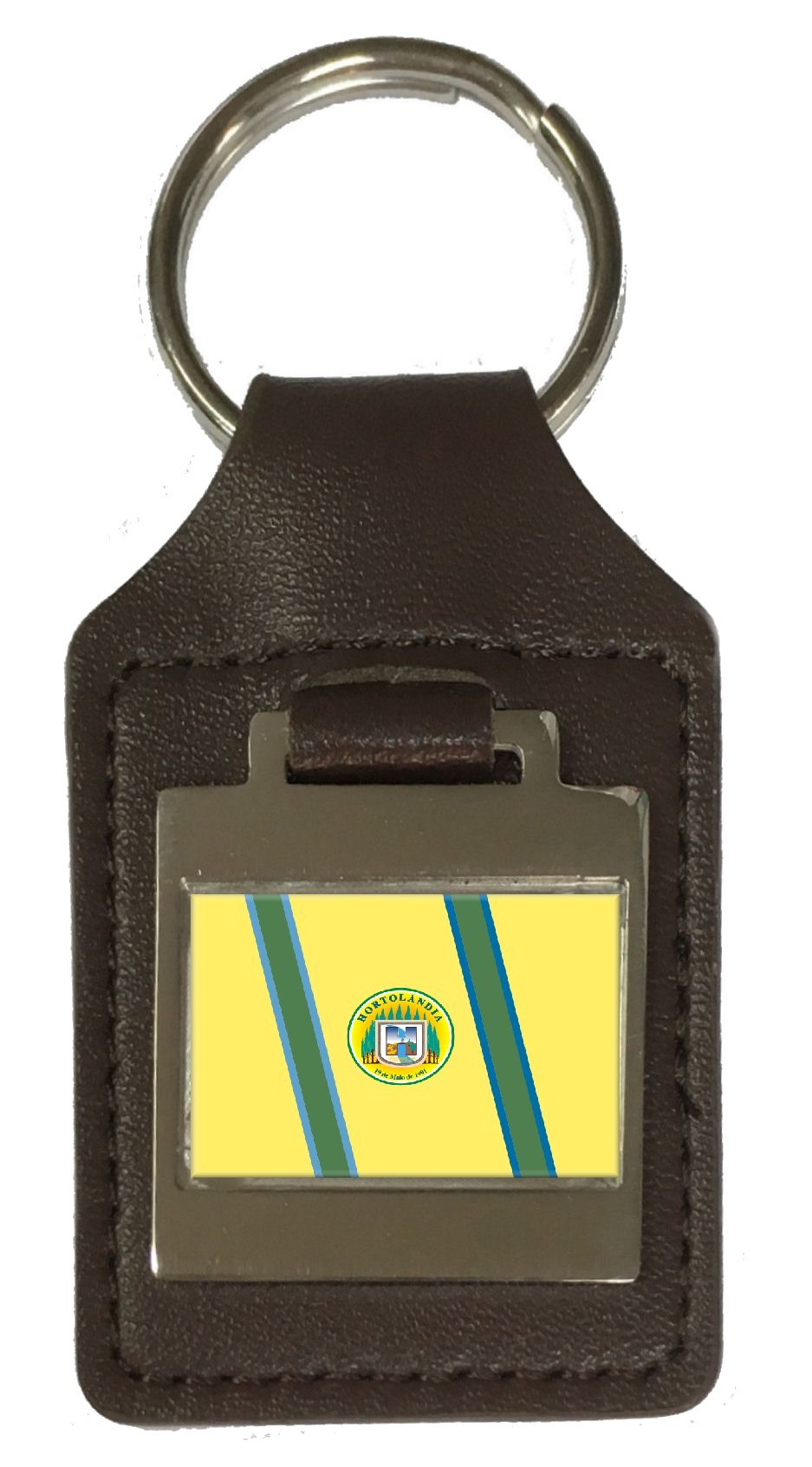 Llavero de cuero grabado Hortolandia City Sao Paulo State Flag