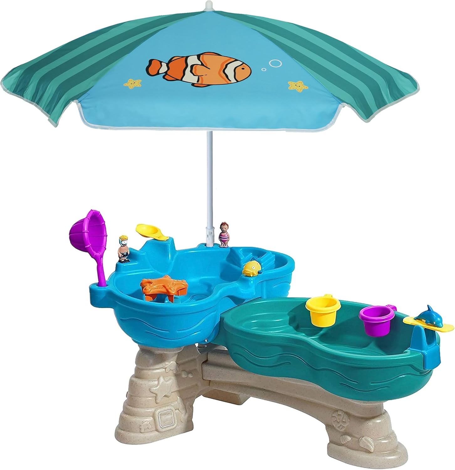 AMMSUN 47 Inch Water Table Umbrella,Kids Beach Umbrella & Picnic Table Shade,Ideal for Sand Play,Camping,Beach Trips,and Garden Lightweight Durable