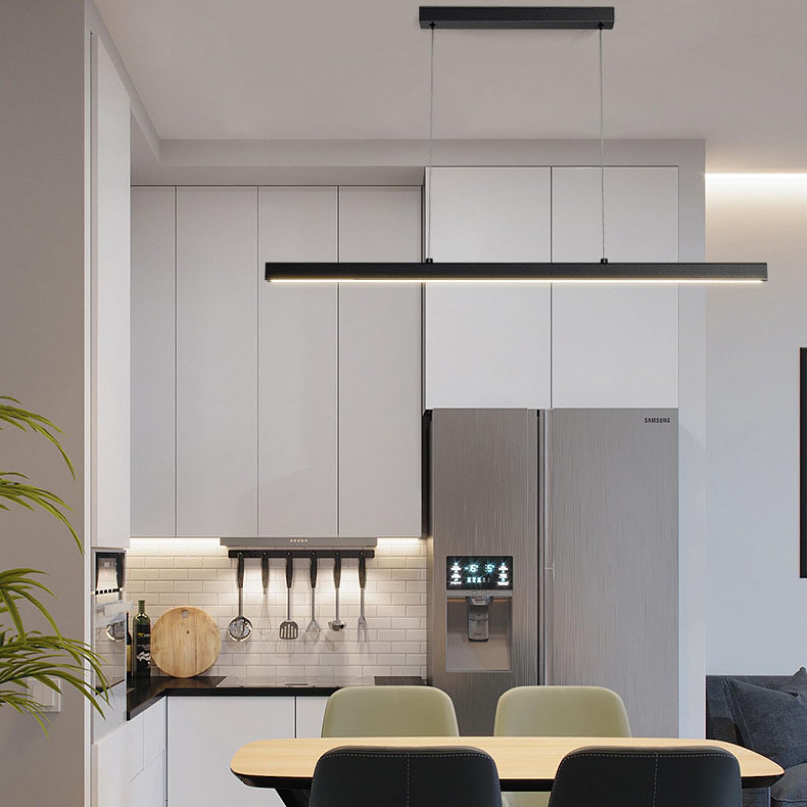 Lámpara colgante lineal LED, lámpara colgante para Mesa de billar, lámpara de techo para Isla de cocina, iluminación colgante regulable para comedor, oficina, Luz tricromática, Il