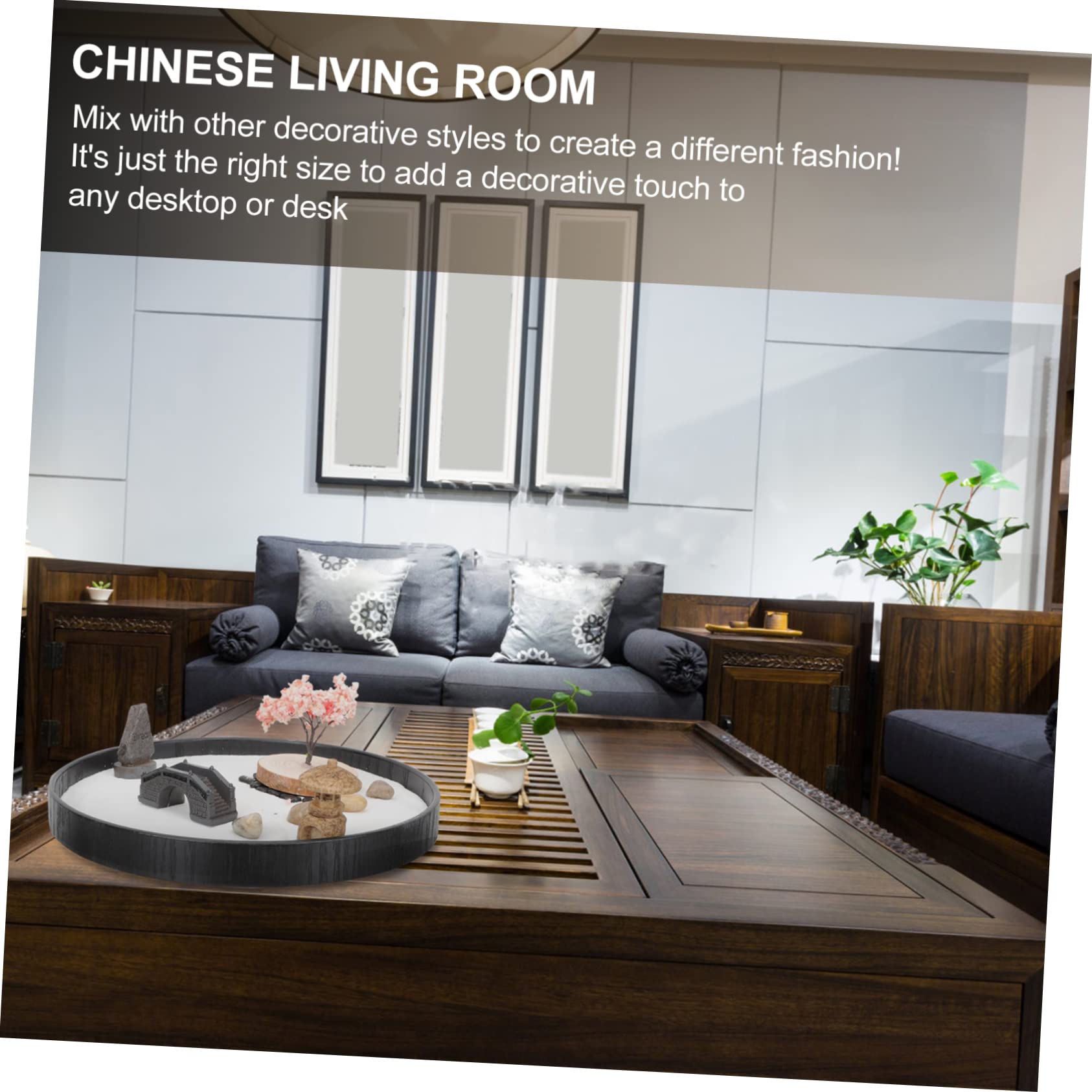 FELTECHELECTR Desk Zen Garden Sand Kit Zen Decor for Home for Desk Meditation Tool Handmade Artware