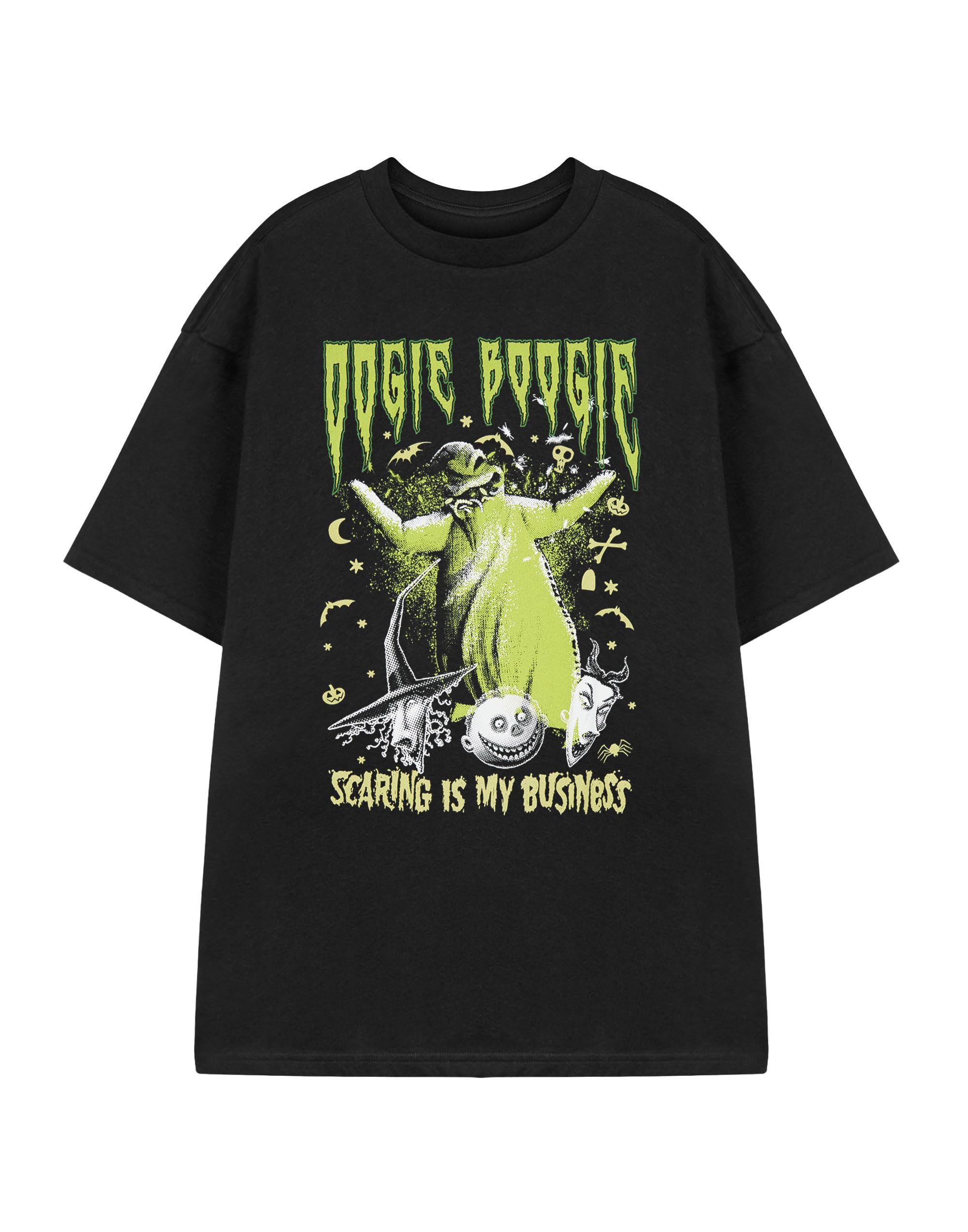The Nightmare Before Christmas Oogie Boogie Unisex czarna koszulka z krótkim rękawem | upiorna koszulka z grafiką | Jack Skellington odzież na Halloween | Artykuły filmowe Tim Burton dla dorosłych