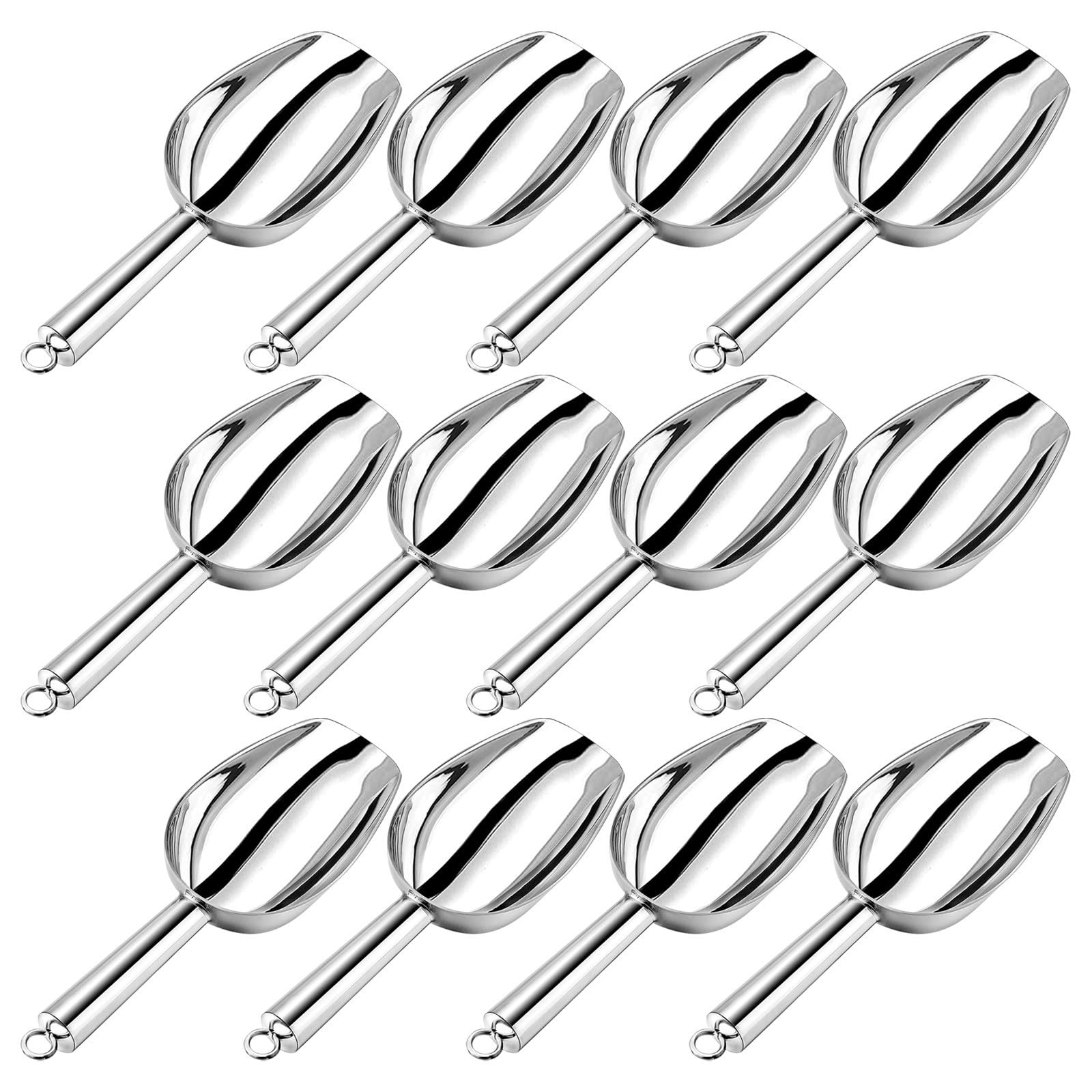 12 Pièces Pelle à Glace en Acier Inoxydable 6 Oz Cuisine et Bar