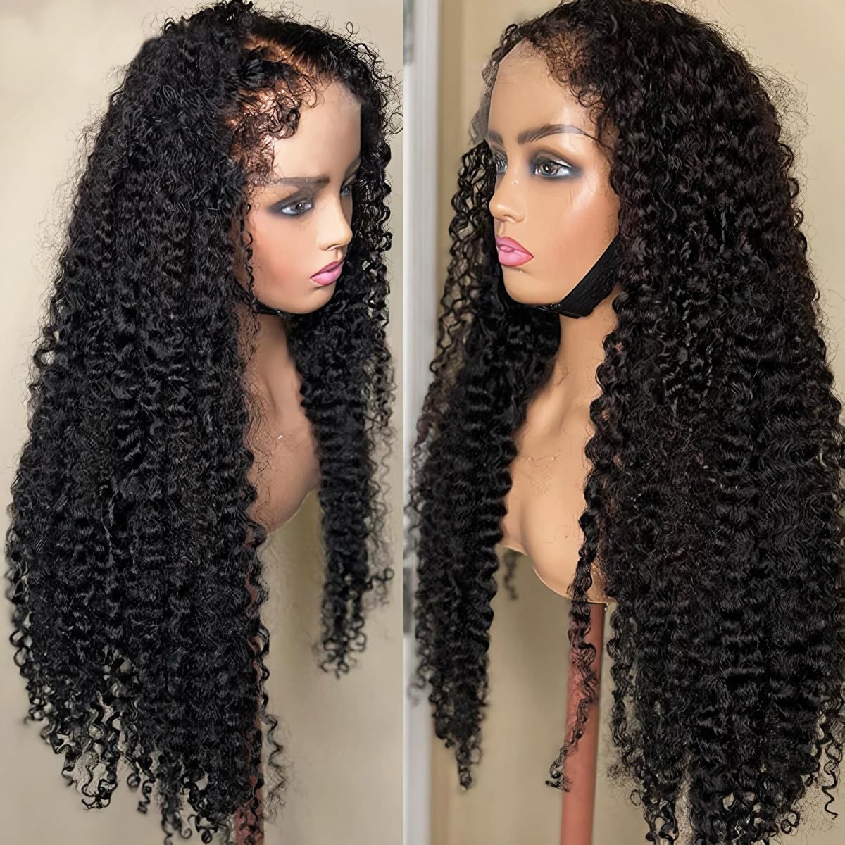 Amazon.com : FACMOOD 4C Edges Kinky Curly Lace Front Wigs 