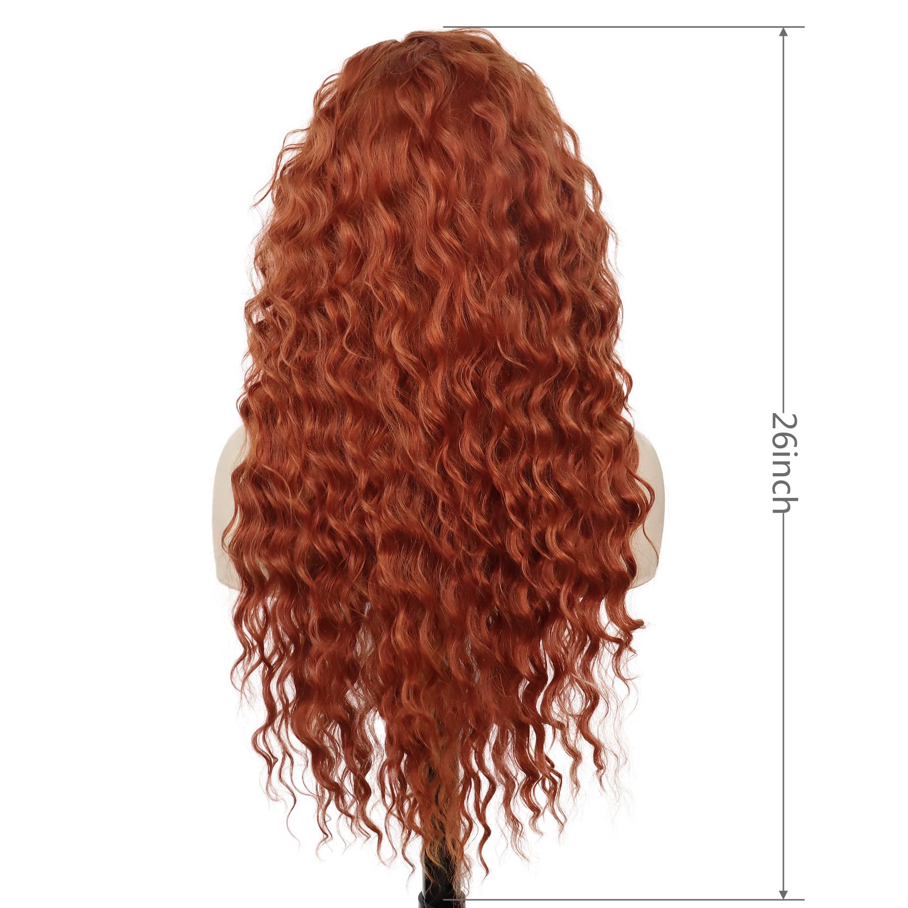 Amazon.com : GNIMEGIL Long Ginger Red Orange Curly Wig Synthetic