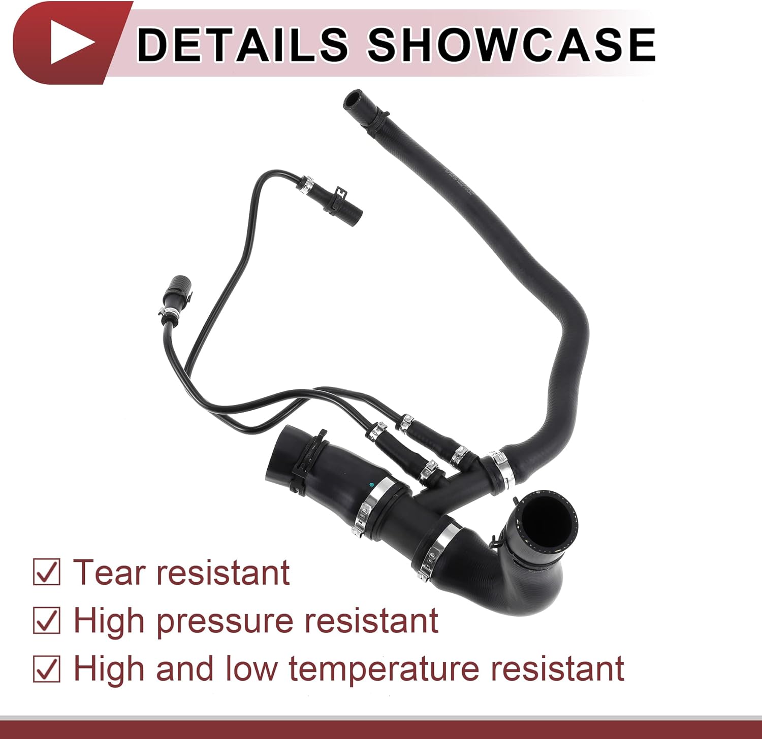 1 Pc Radiator Hose for Land Rover Range Rover Sport 4.2L 2006-2009 Upper Coolant Water Hose No.PCH501215 Black Rubber