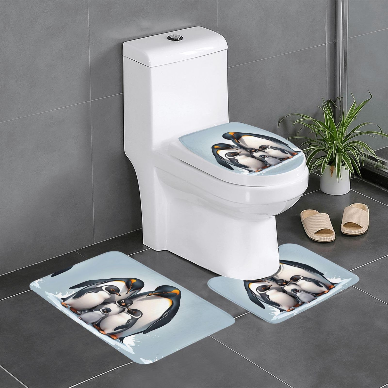 Tapis de salle de bain antidérapants mignons sécurité anti-glisse WC