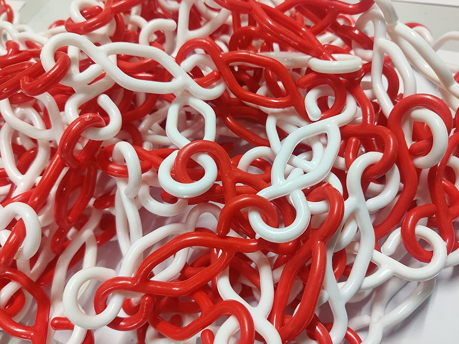 WTH"S" Hook Plastic Barrier Safety Cone Chain (Red and White, 10 meter