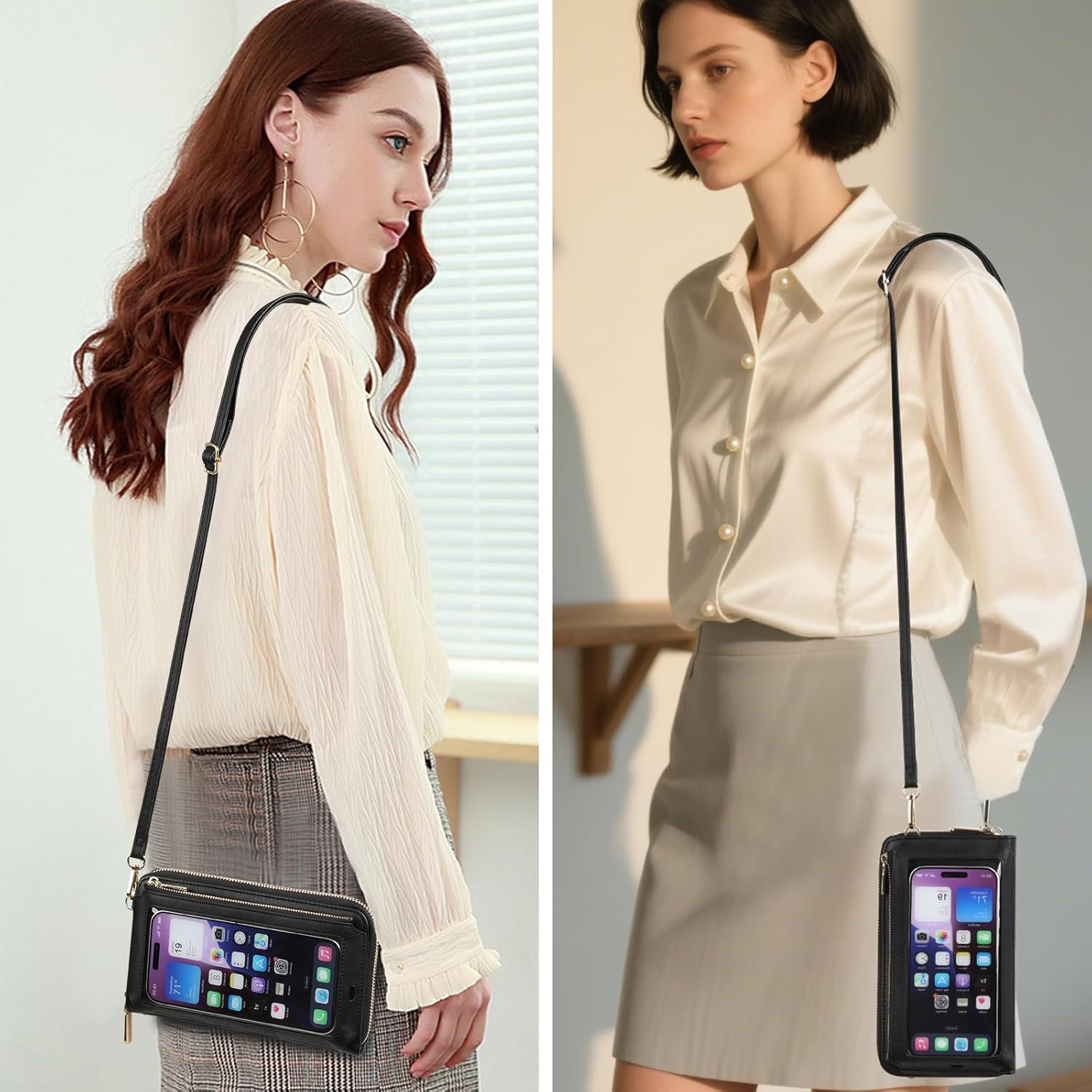 GOIACII Phone Purse Crossbody Bags for Women Small Travel Wallet Touch Screen RFID Blocking - Image 6