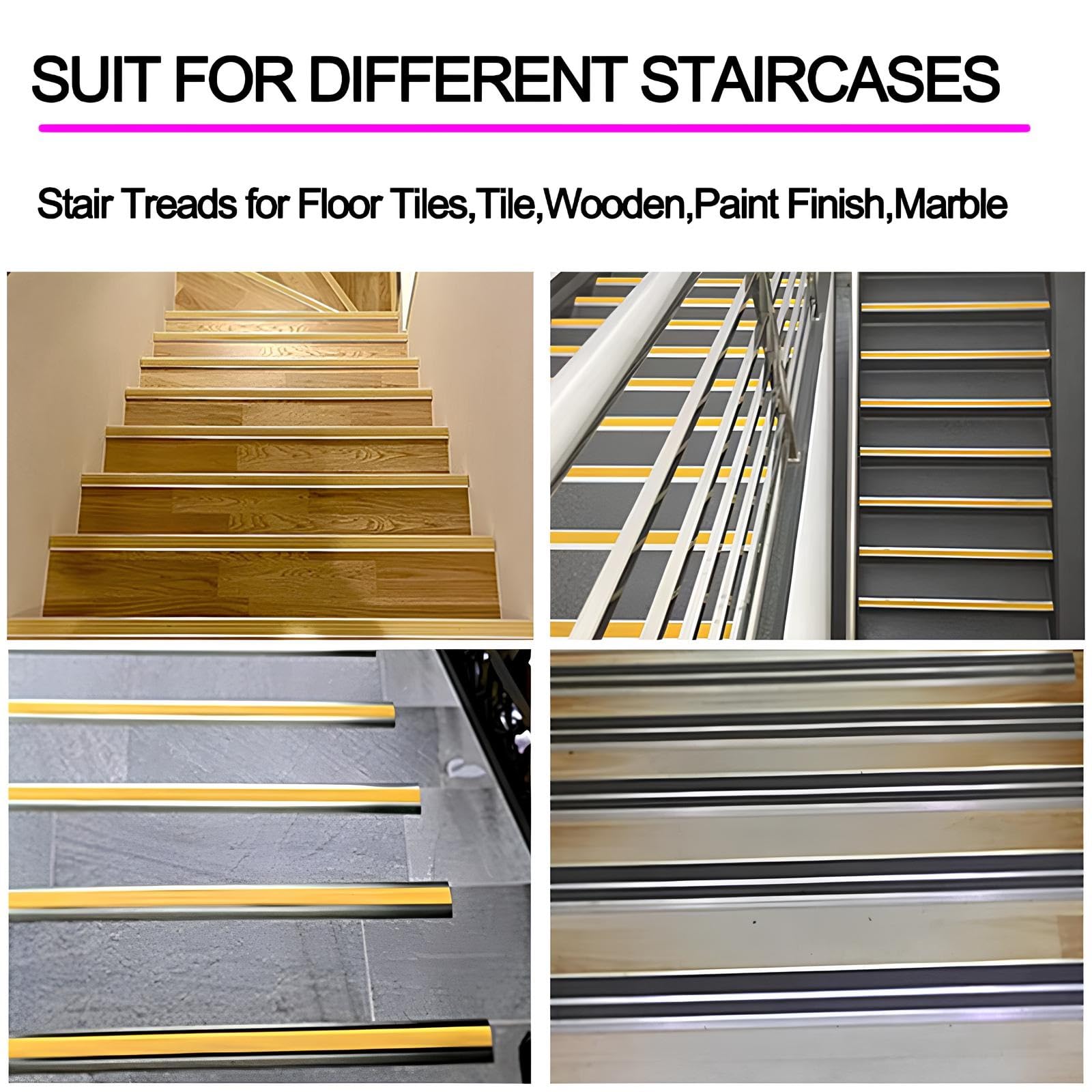 Perfil De Borde De Escalera Aluminio Tira De Umbral Con Inserto, Perfil De Transición Para Escaleras Borde De Escalón De Escalera(Black,35mmx150cm)