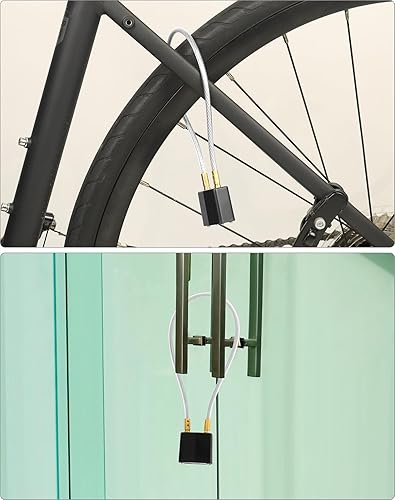 Miniatura 4 de QWORK Candado para casco de motocicleta, paquete de 2 llaves iguales con llave y cable, universal, para motocicleta, casco de bicicleta, seguridad