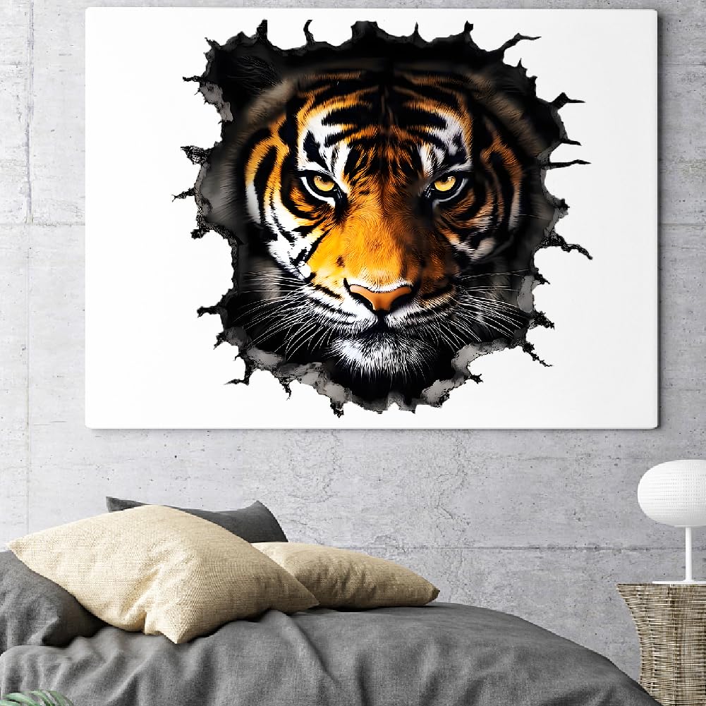 SUPERDANT 3D Tiger's Head Wall Stickers Fierce Wildlife Wall Decal Animal Stickers for Walls Vinyl Art Sticker for Bedroom Living Room Playroom Decoration Gifts 105x96cm - Image 4