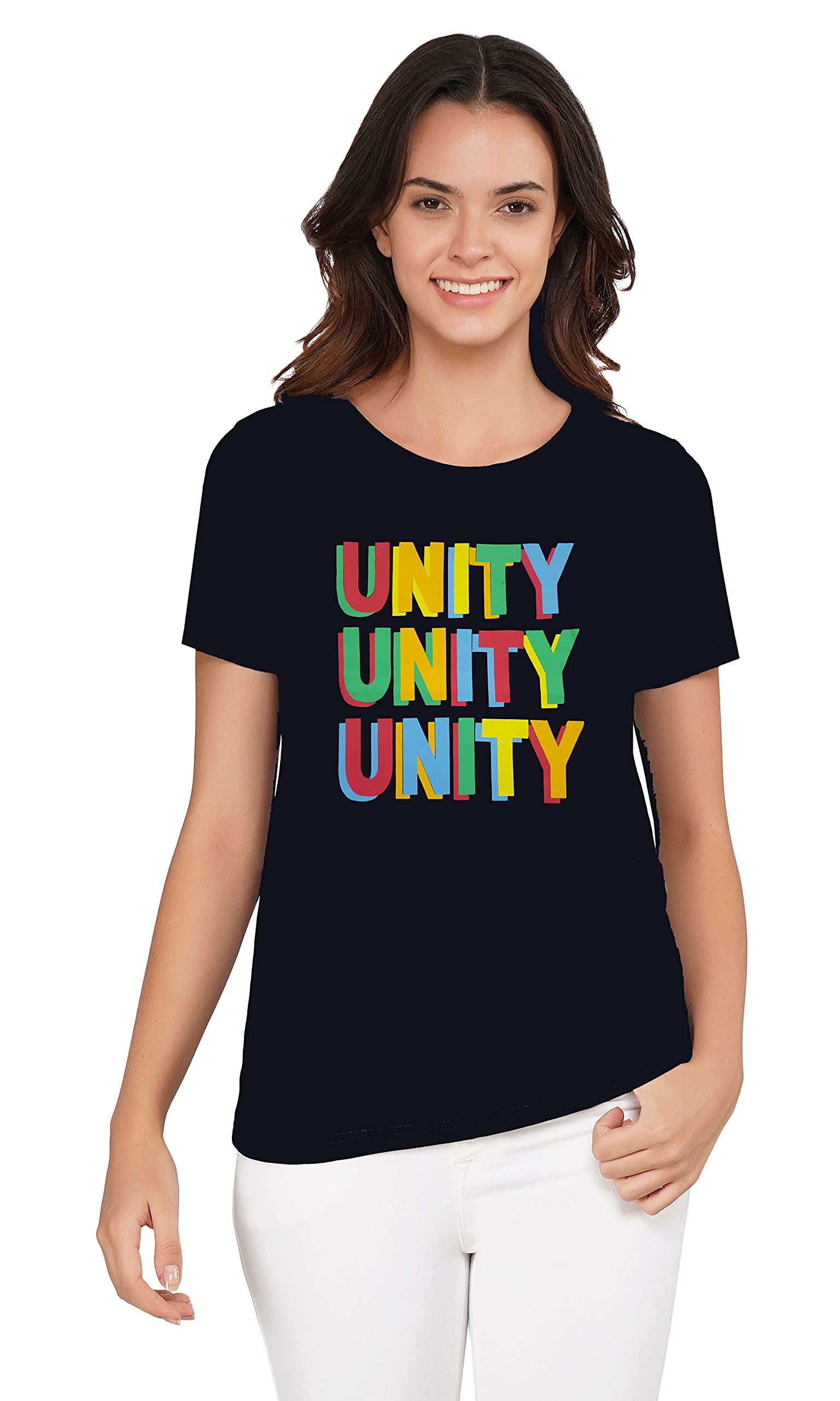 Stories.LabelWomen 100% Cotton Printed Tshirt in Ribbed Neck Includes Plus Sizes, Regular Fit and Half Sleeves (Sizes Small -5XL)