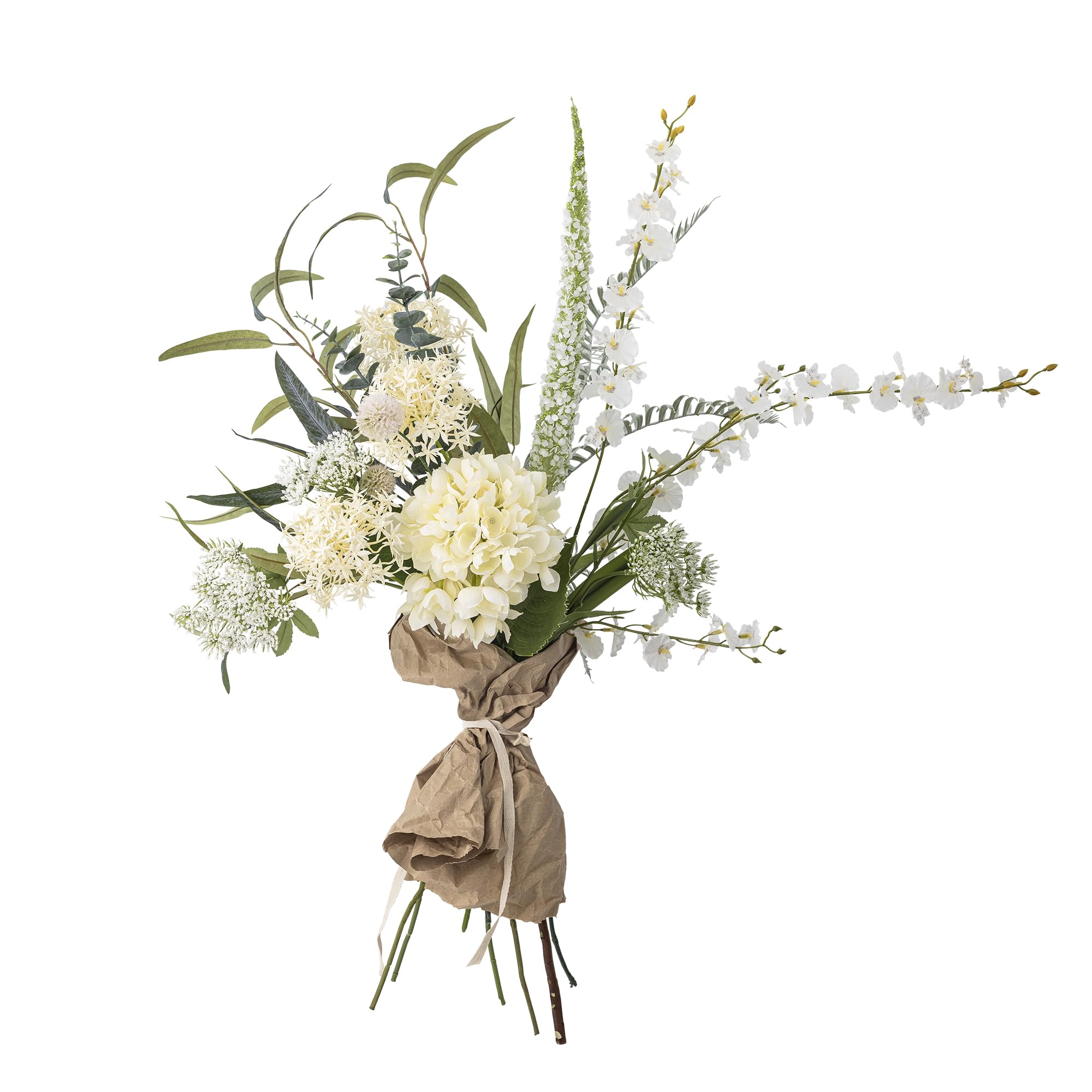Bloomingville Symphony Artificial Flower Bouquet, White, Plastic, Depth 30 x Height 103 cm