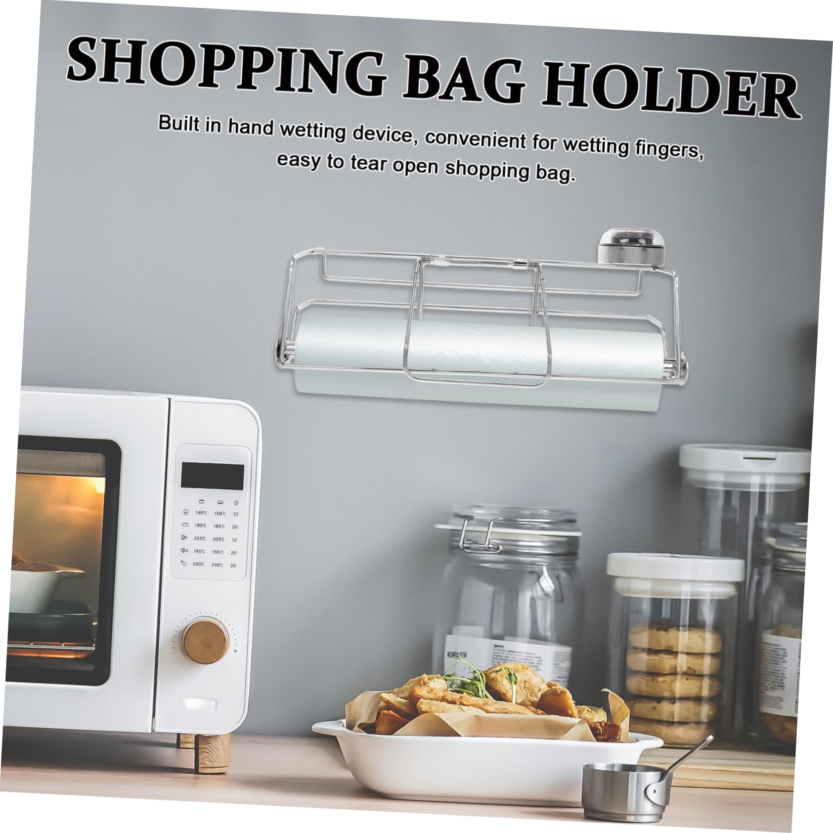 Dispensador De Bolsas De Acero Inoxidable Soporte Para Bolsas De Rollo De Supermercado Organizador De De Compras Reutilizables Para Uso Cocina Para Almacenamiento De Alimentos