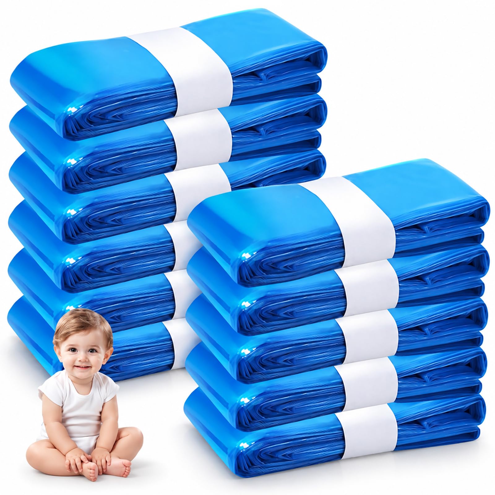 PARPAT 12 Pezzi Ricarica Mangiapannolini da 4,5 m, Sacchetti di Ricarica Antiodore Extra Resistenti, Pellicola per Secchio Mangiapannolini Compatibile con Sistemi per Littycat e per Twist & Click
