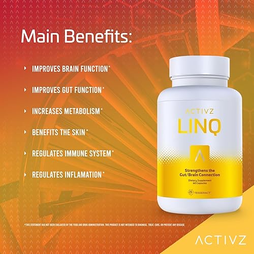 Miniatura 5 de ACTIVZ LINQ - Fórmula epigenética avanzada para la función cerebral, la salud intestinal, la luminosidad de la piel y el apoyo inmunológico - 60
