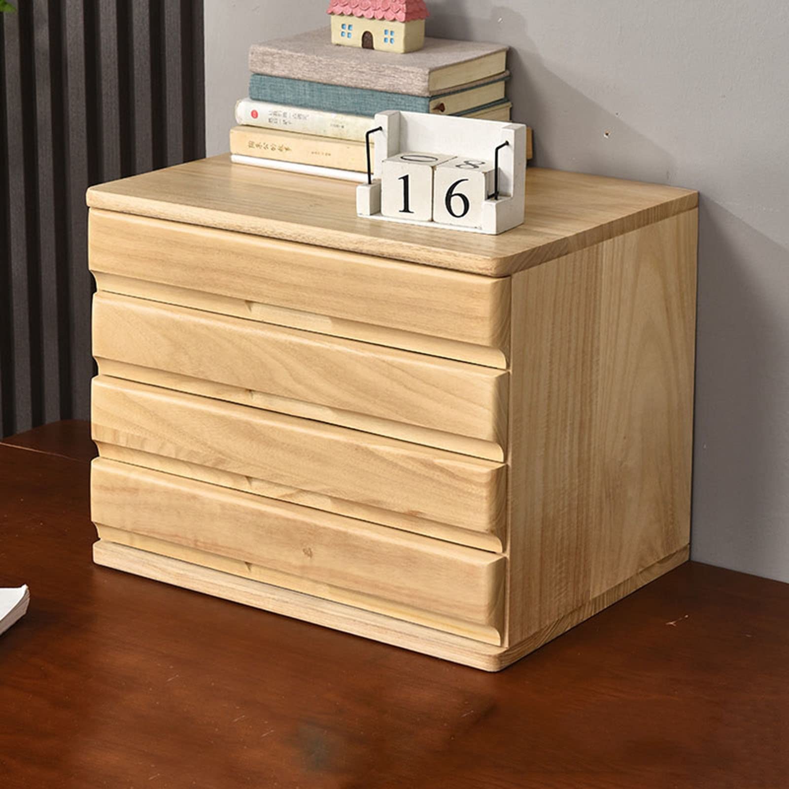 Mehrschichtiger Schreibtisch-Organizer aus Holz mit Schubladen, große Kapazität, Schmuckschatulle und Aktenschrank für Büroaufbewahrung