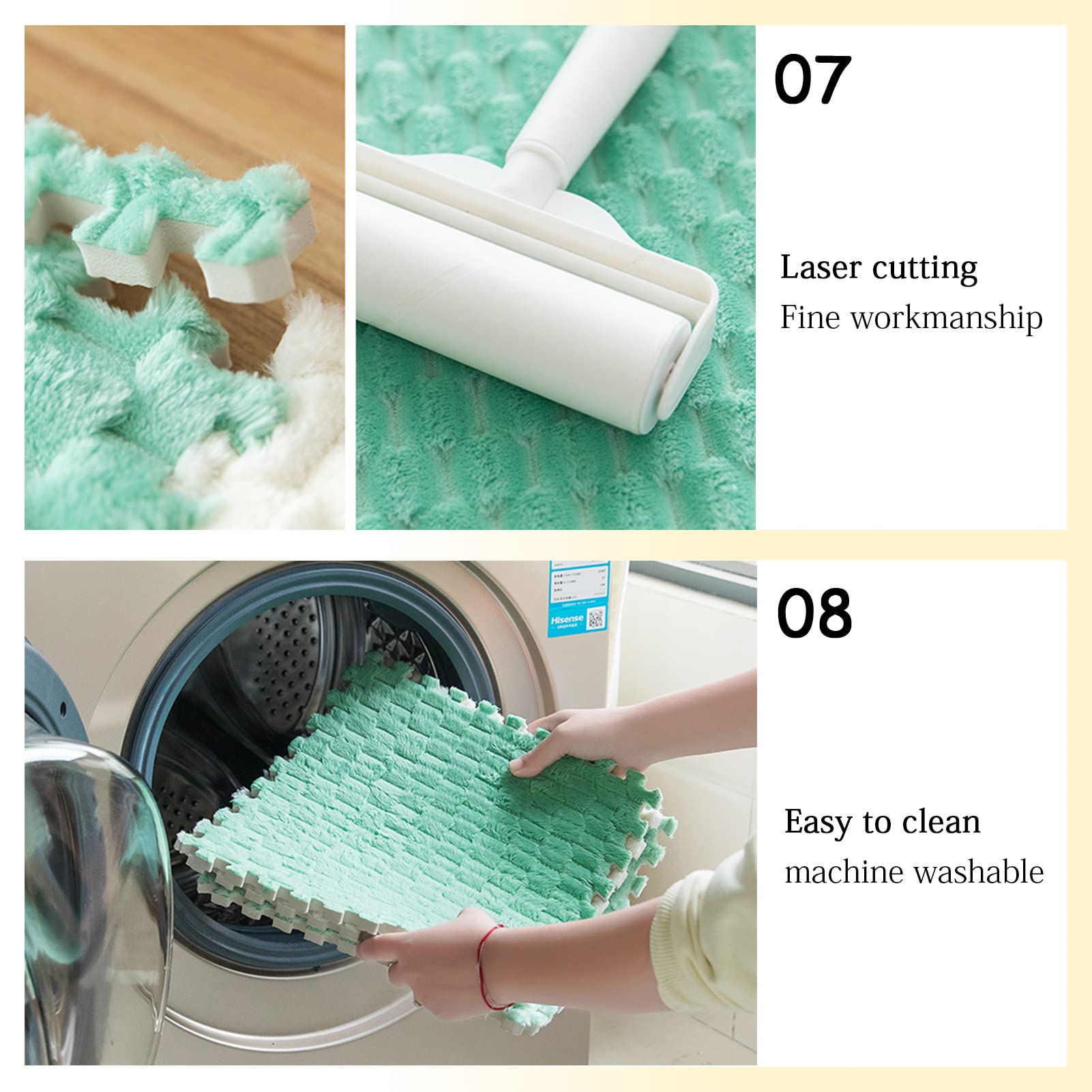 Dalles de Moquette Emboîtables en Mousse, Dalles de Sol Emboîtables Douces, Dalles en Mousse Moelleuses, Lavables et Antidérapantes, Tapis de Jeu Puzzle pour La Maison et L'Intérieur, Tapis Puzzle