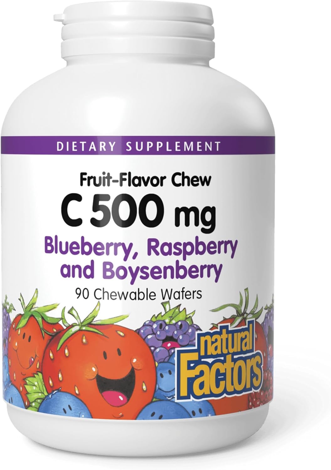 Natural Factors, Kids Chewable Vitamin C 500 mg, Supports Immune Health, Bones, Teeth and Gums, Blueberry, Raspberry and Boysenberry, 90 Count (Pack of 1) Natural Factors, Kids Chewable Vitamin C 500 mg, Supports Immune Health, Bones, Teeth and Gums, Blueberry, Raspberry and Boysenberry, 90 Count (Pack of 1)