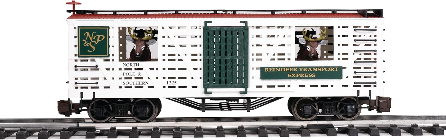 Bachmann Trains - ANIMATED STOCK CAR NP & S® w/REINDEER (Christmas) - Large "G" Scale