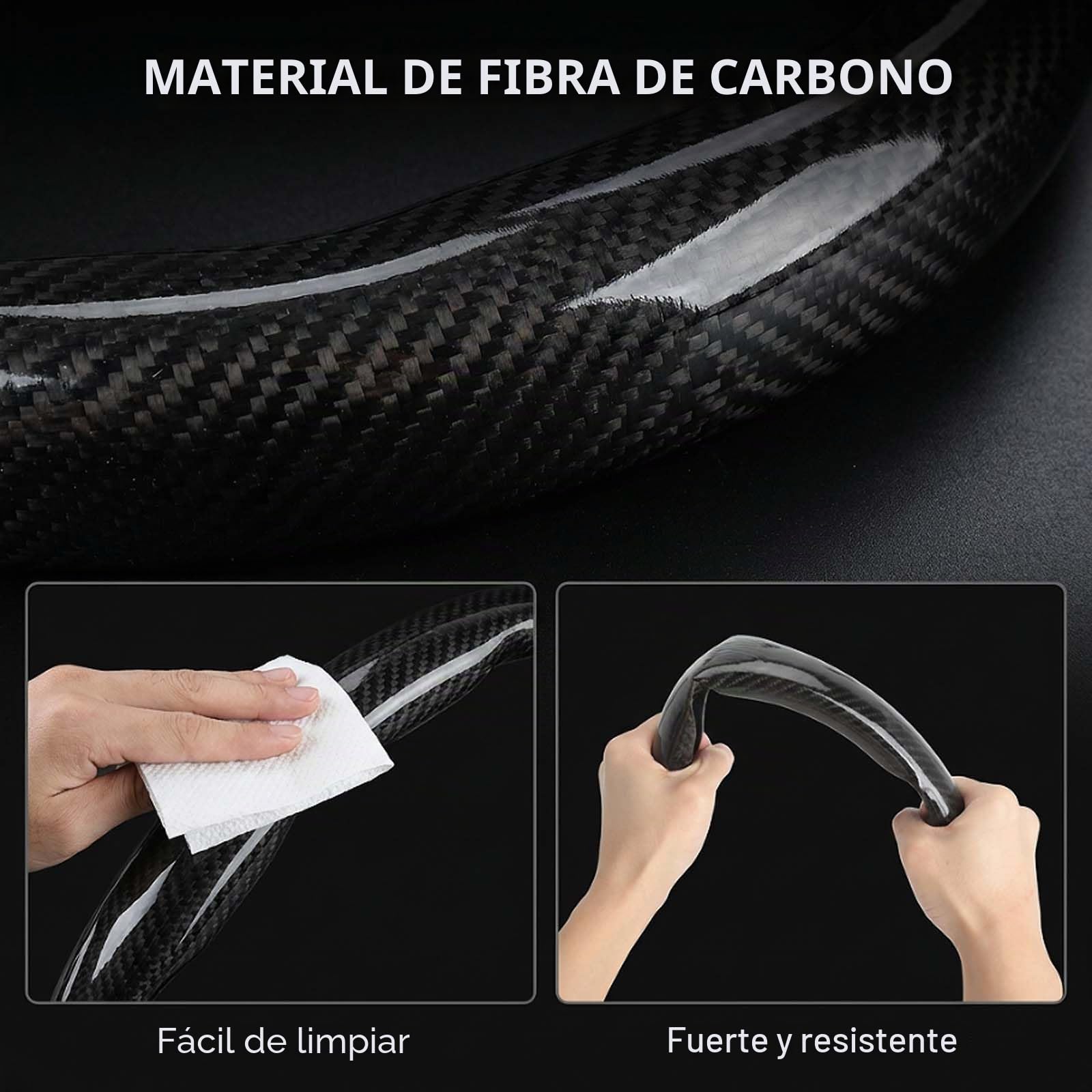 Cubierta de volante de aspecto carbono en 3 partes, cubierta de volante segmentada para coche, antideslizante, cubierta de volante para accesorios de automóvil, interior, universal para 99% de