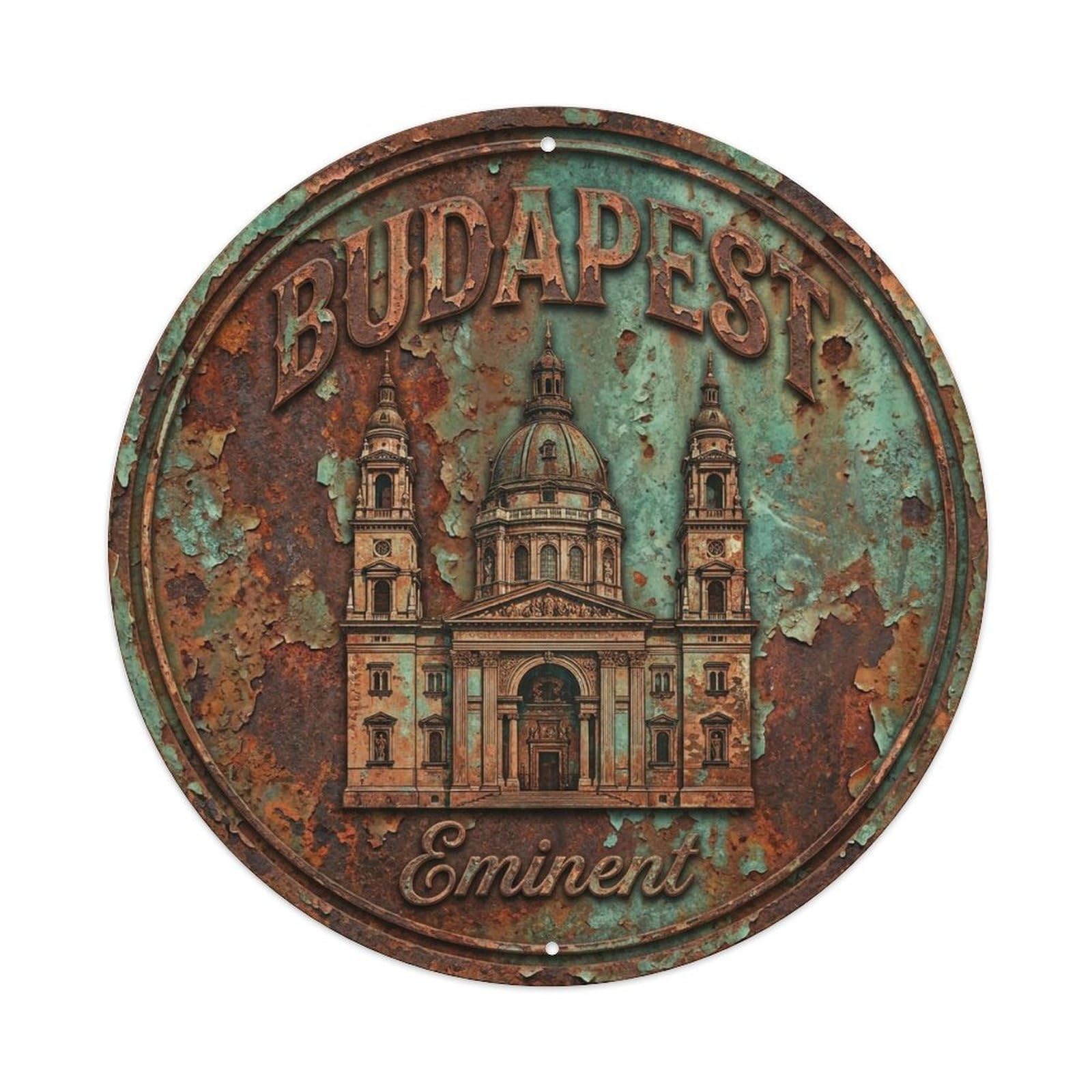 Vintage Travel Budapest Hungary Eminent Metal Tin Sign