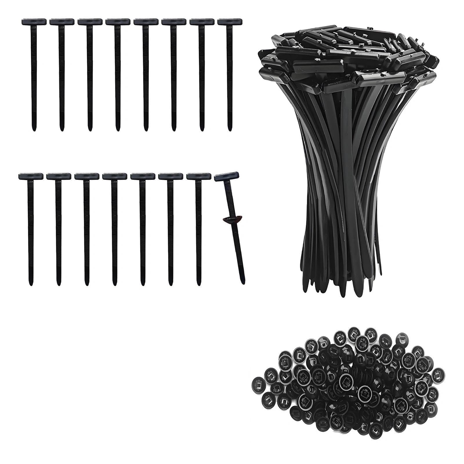 200PCS Nylon Universal Cable Tie Buckle Self-Locking Cable Ties Heavy-Duty Zip Ties with Pins & Buttons Suitable for Quick Fastening Automotive Repair and Daily Use