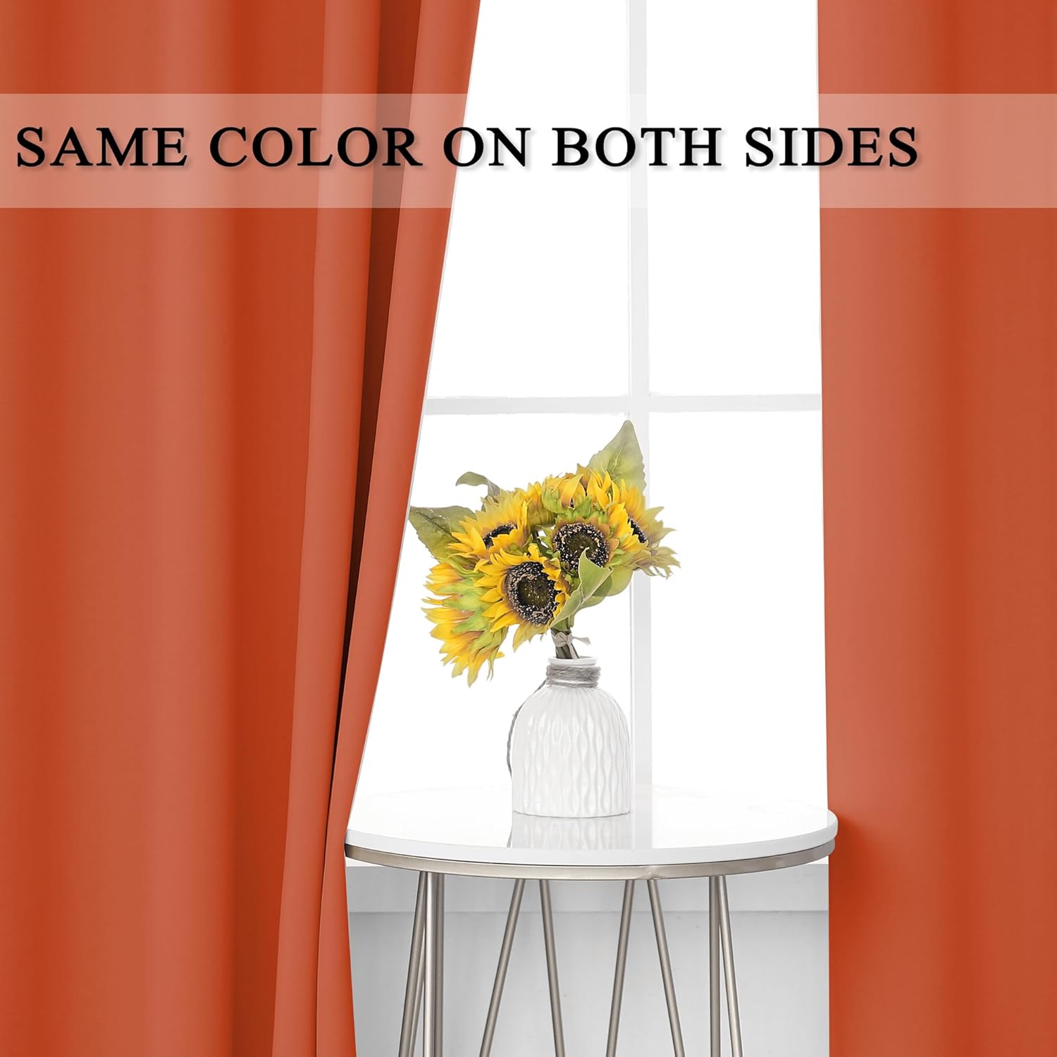 KEQIAOSUOCAI Burnt Orange Blackout Curtains 84 Inches Long for Girls Room 2 Panels Grommet Room Darkening Insulated Thermal Sun Blocking Curtain Drapes for Nursery Bedroom Living Room 38Wx84L