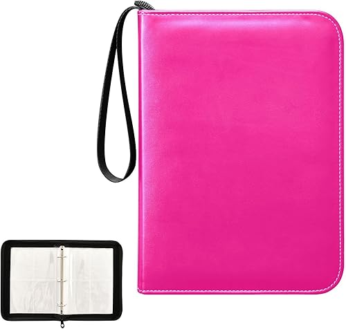 Miniatura 2 de Deep Pink Card Collecting Album in Sturdy PU Leather, 400 Pocket, Easy-to-Clean Waterproof Baseball Card Binder