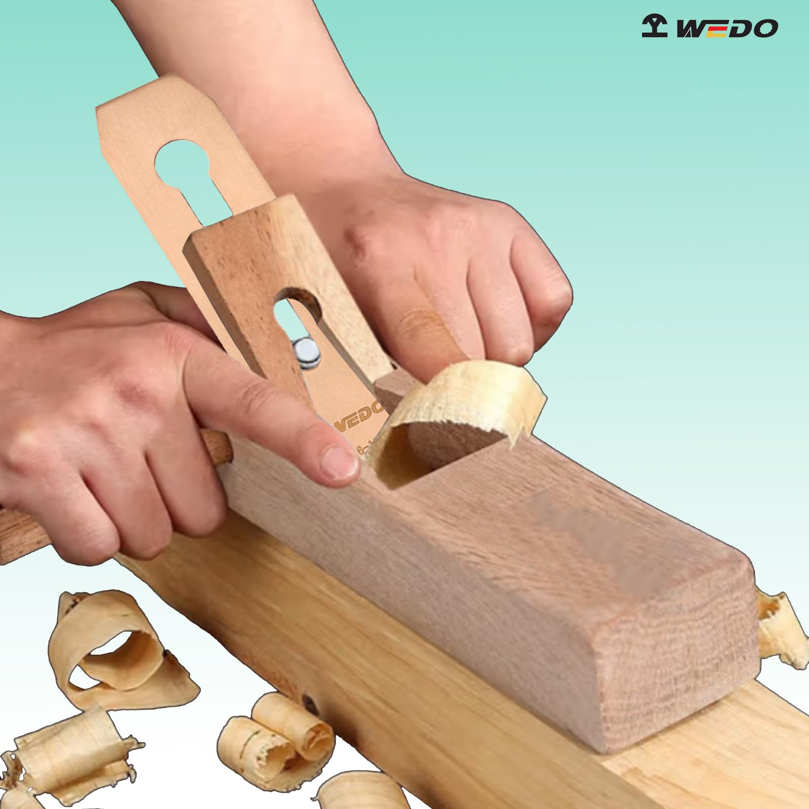 WEDO - Juego de 2 hojas de repuesto para banco, 175 x 43 mm, hoja de cepilladora de mano de madera sin chispa, cobre de berilio, no magnético, certificado BAM/FM, uso para petroquímica, producción de